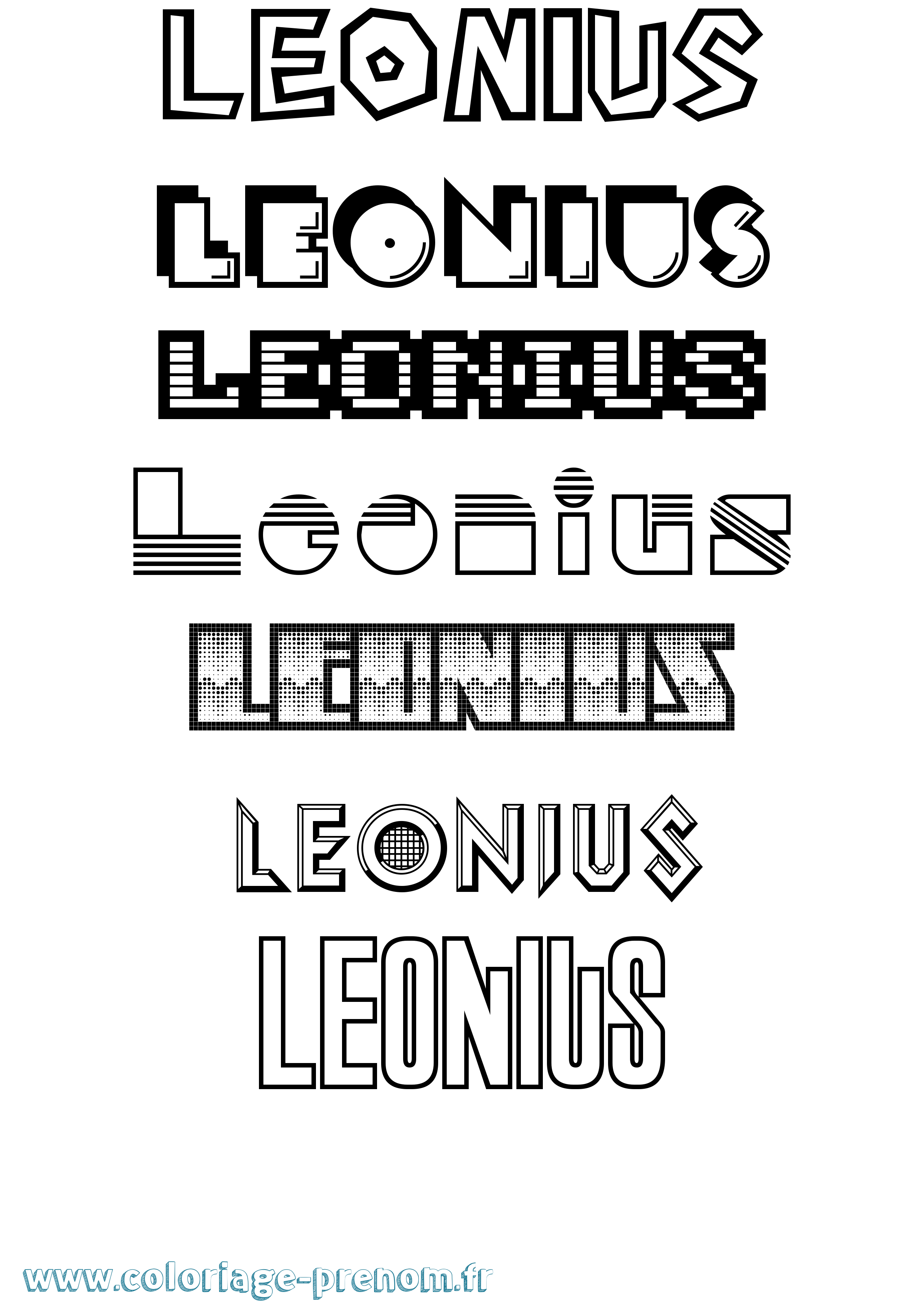 Coloriage prénom Leonius Jeux Vidéos