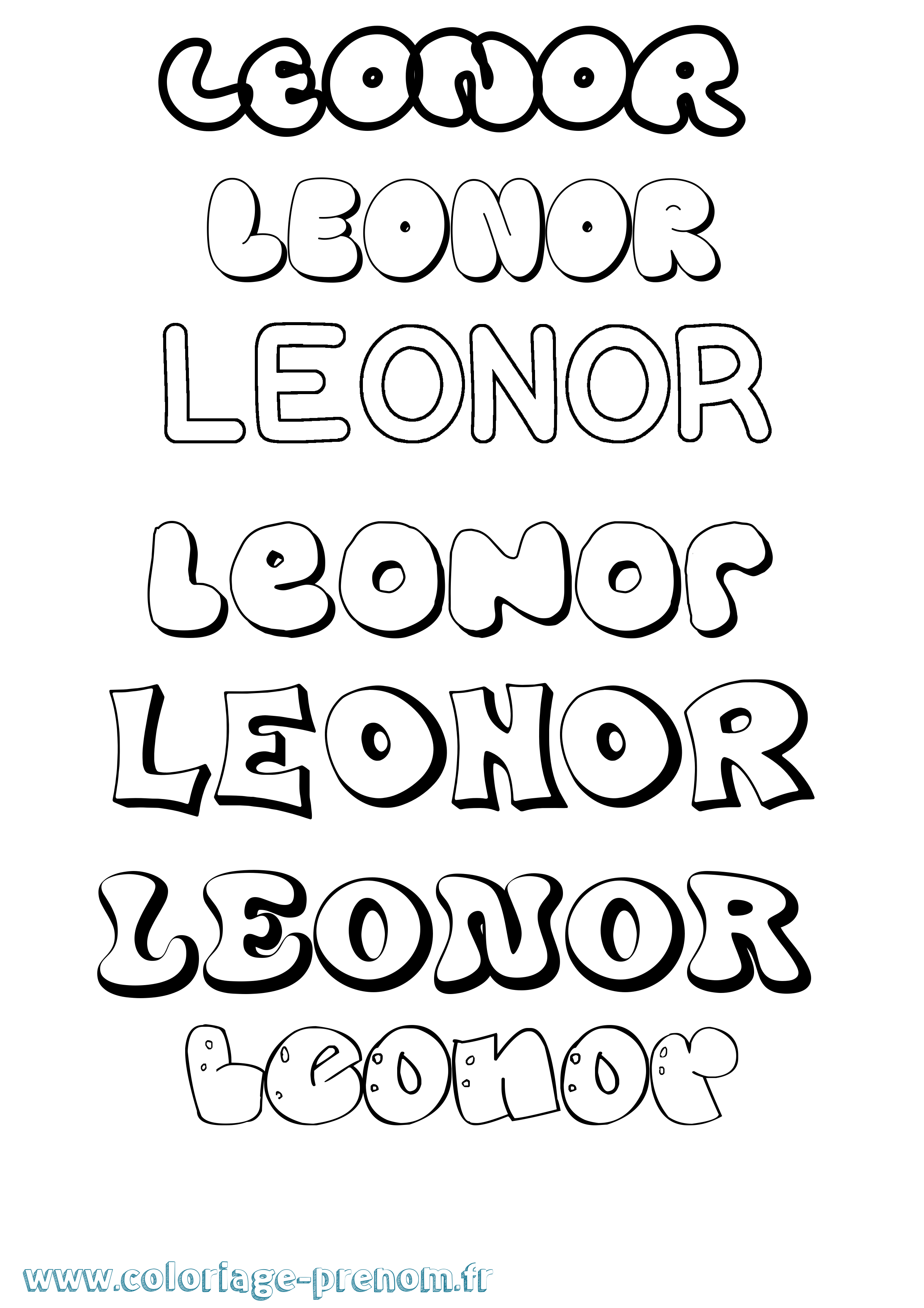 Coloriage Leonor Coloriage prénom Leonor