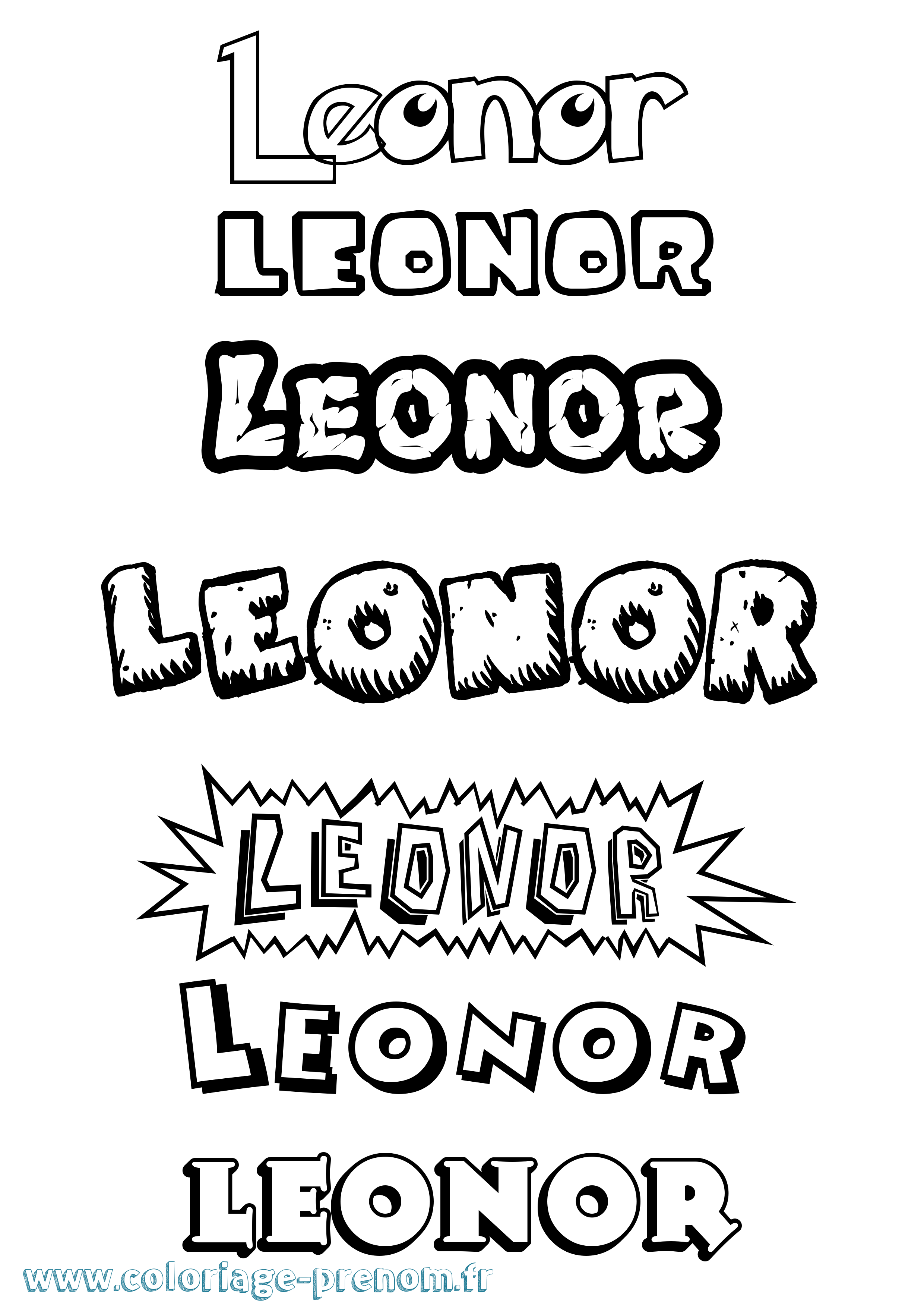 Coloriage prénom Leonor