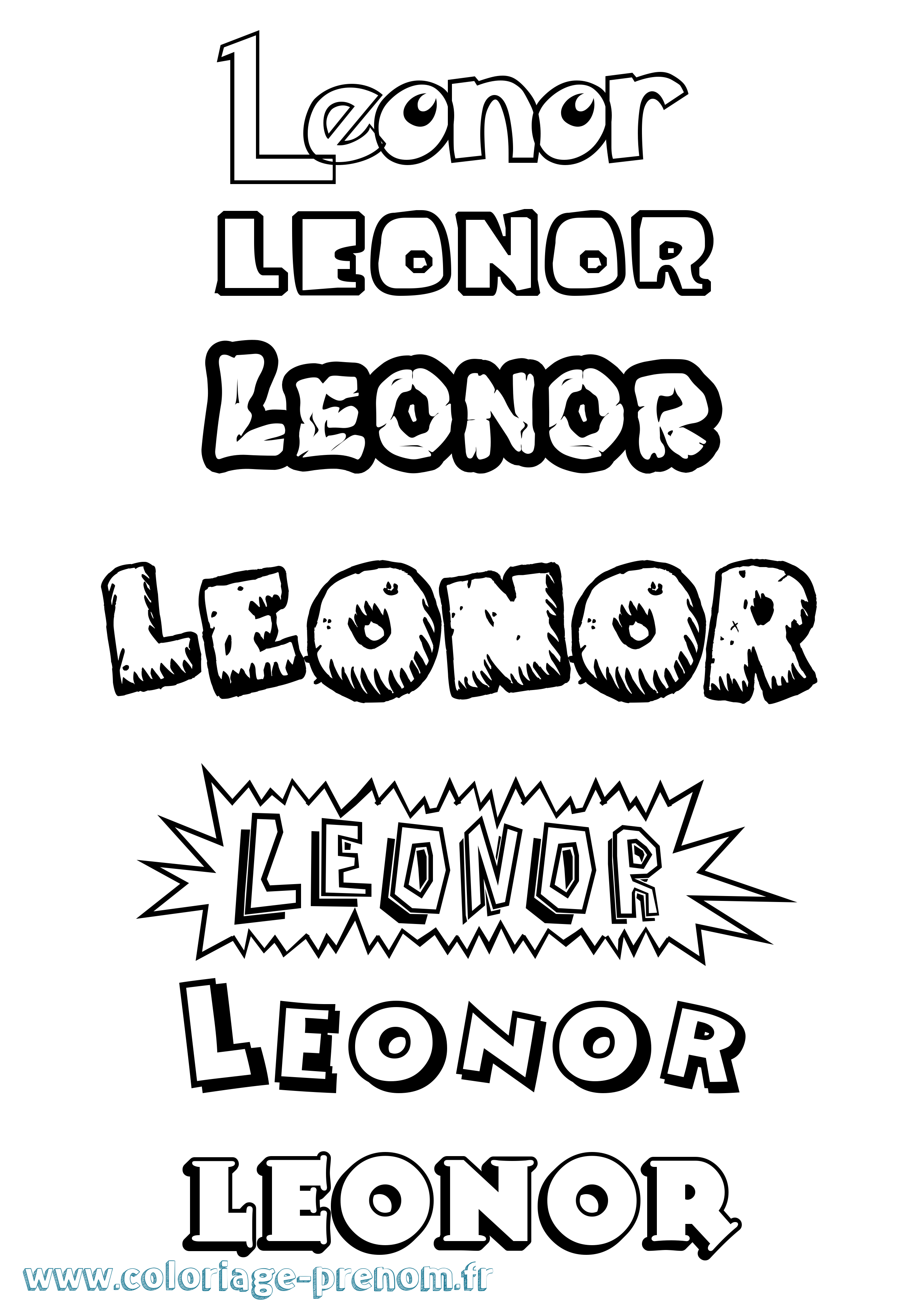 Coloriage Leonor Coloriage prénom Leonor