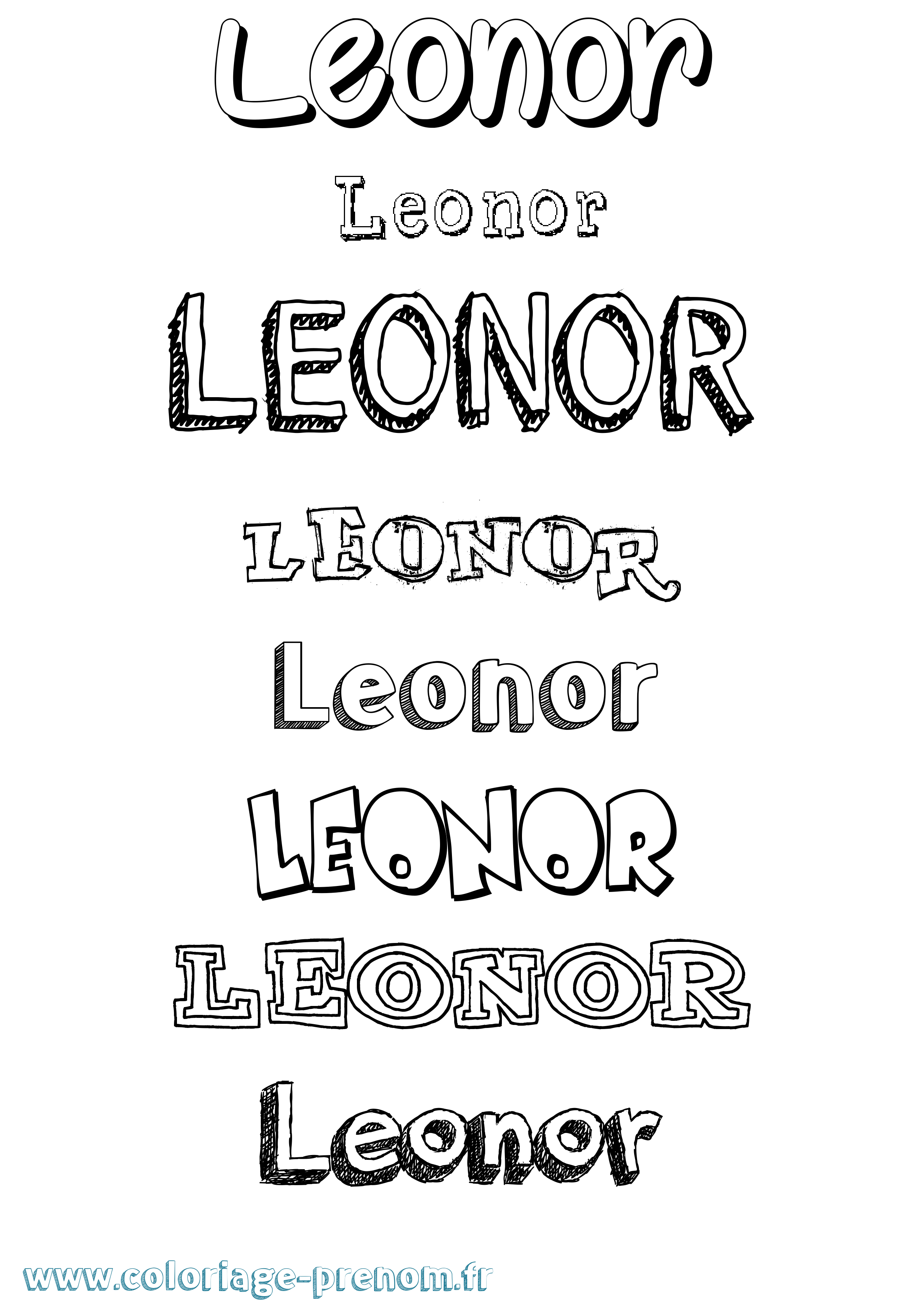 Coloriage prénom Leonor
