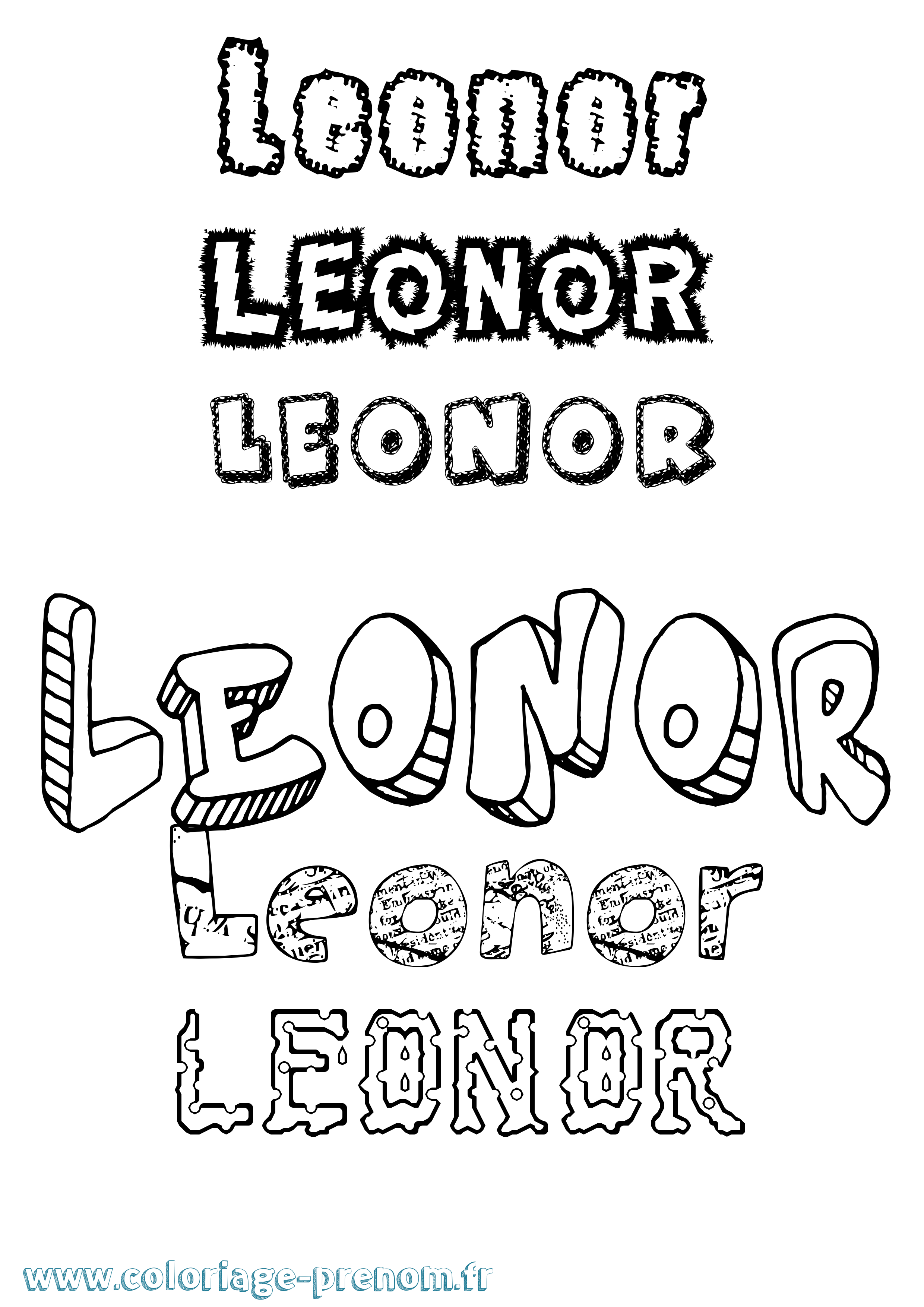 Coloriage Leonor Coloriage prénom Leonor