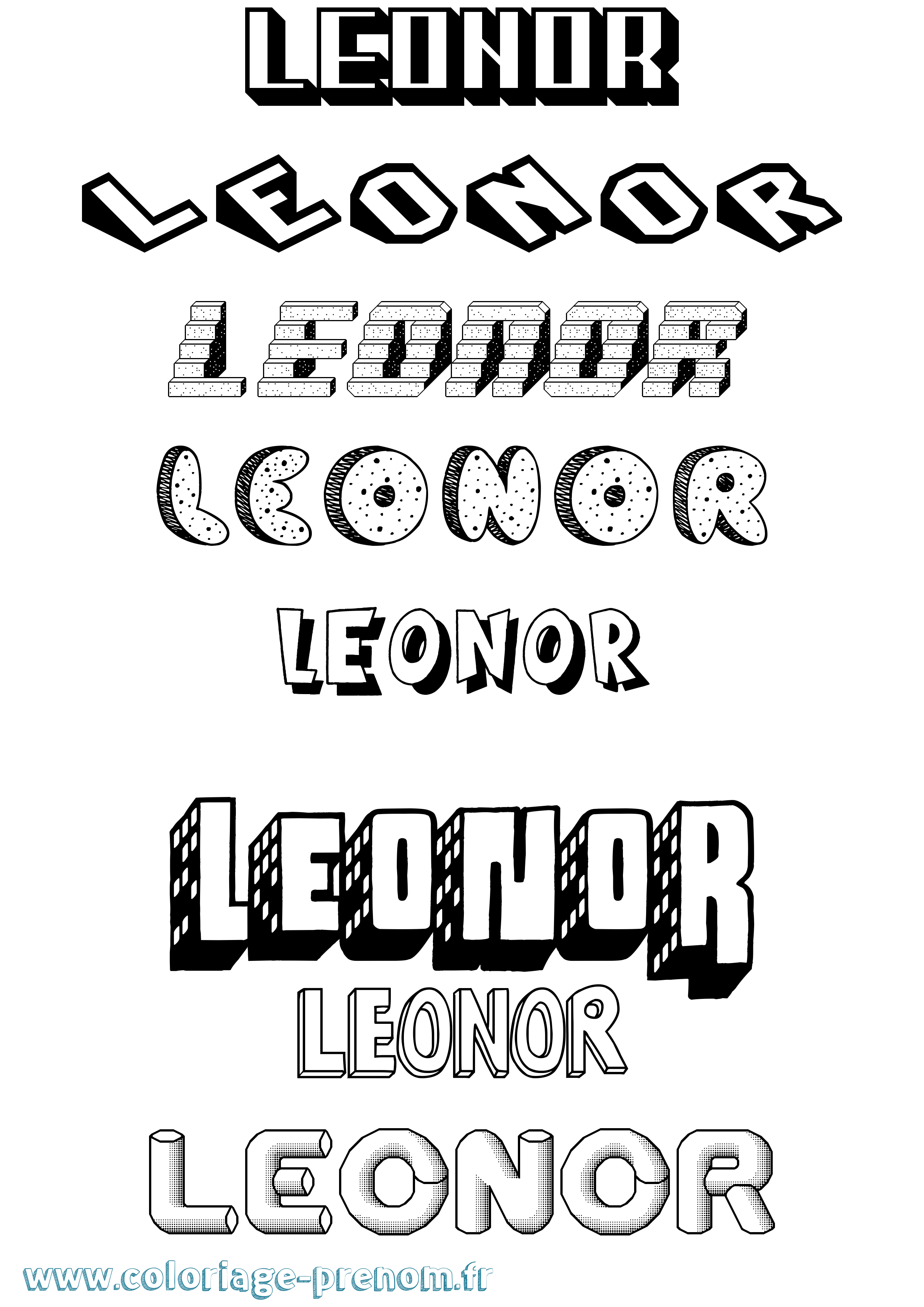 Coloriage Leonor Coloriage prénom Leonor