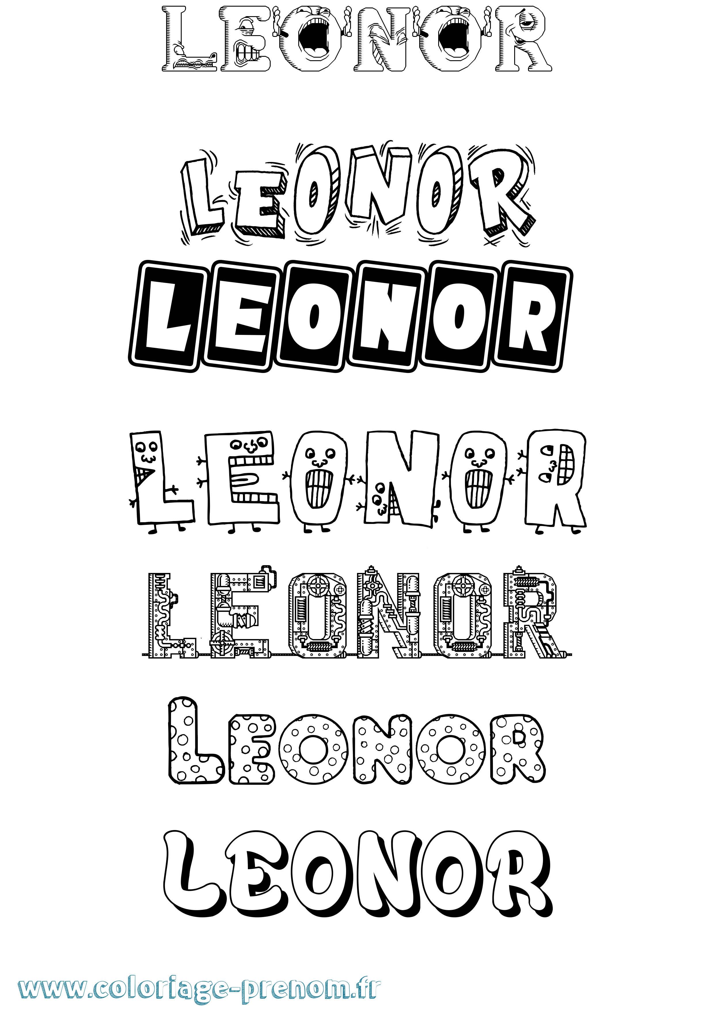 Coloriage Leonor Coloriage prénom Leonor