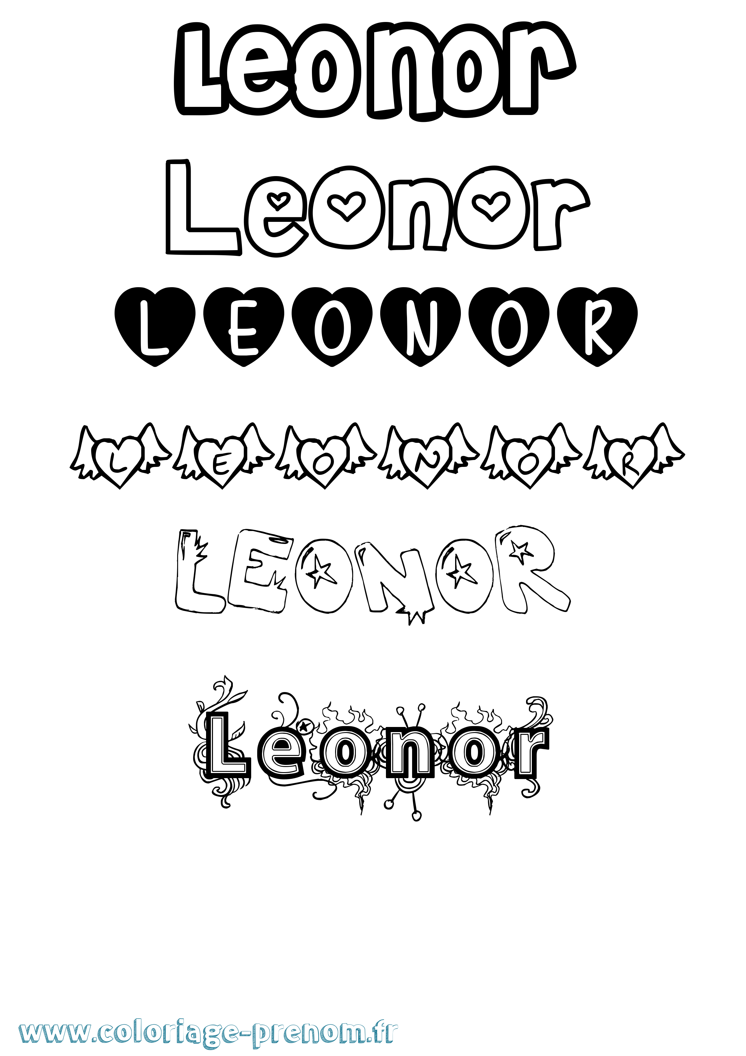 Coloriage Leonor Coloriage prénom Leonor