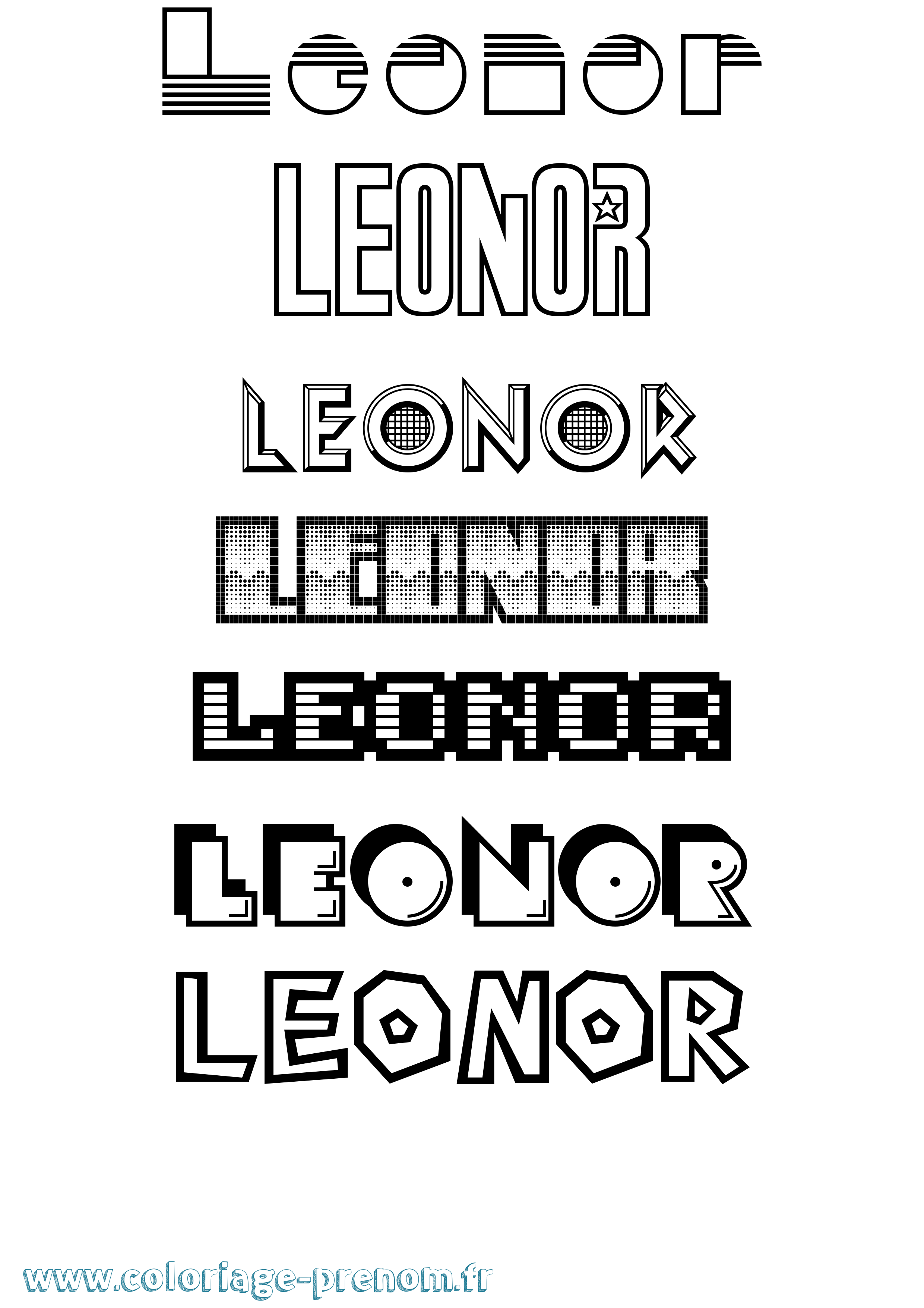 Coloriage Leonor Coloriage prénom Leonor