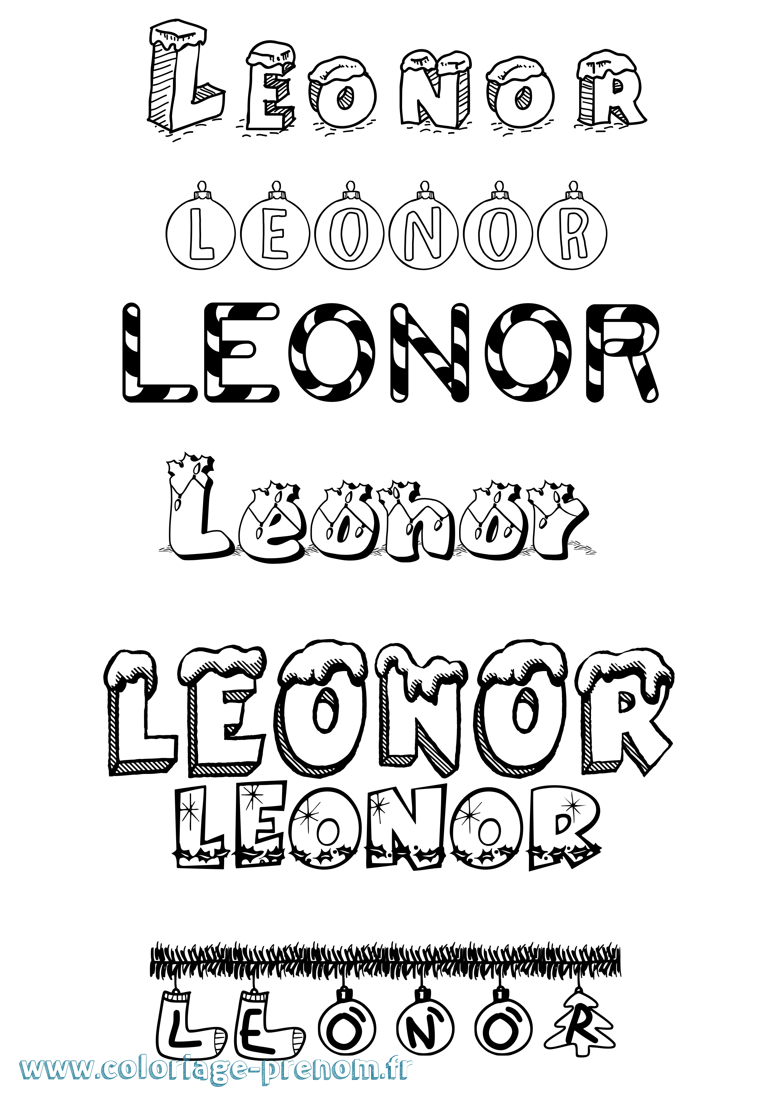Coloriage Leonor Coloriage prénom Leonor
