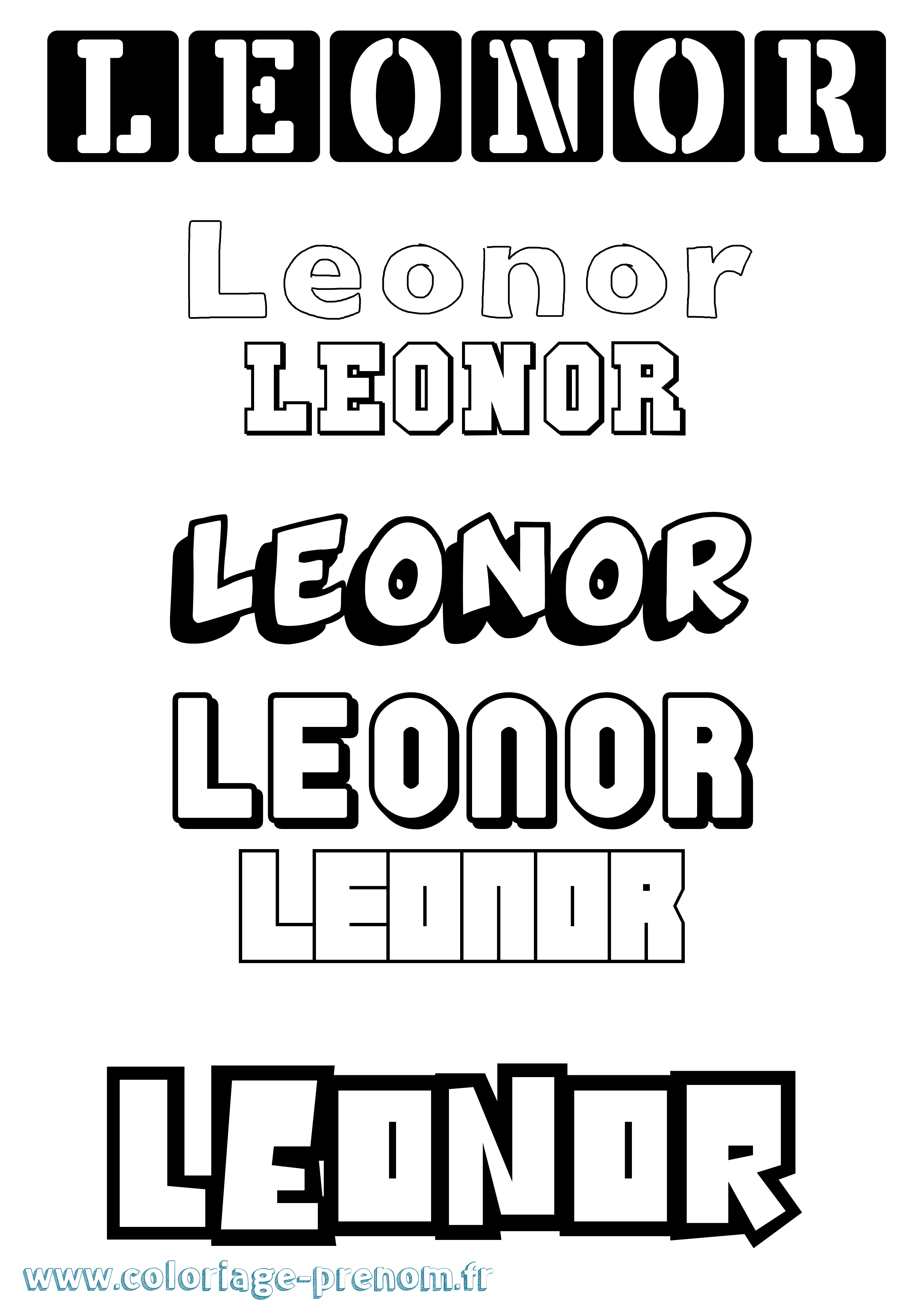 Coloriage Leonor Coloriage prénom Leonor