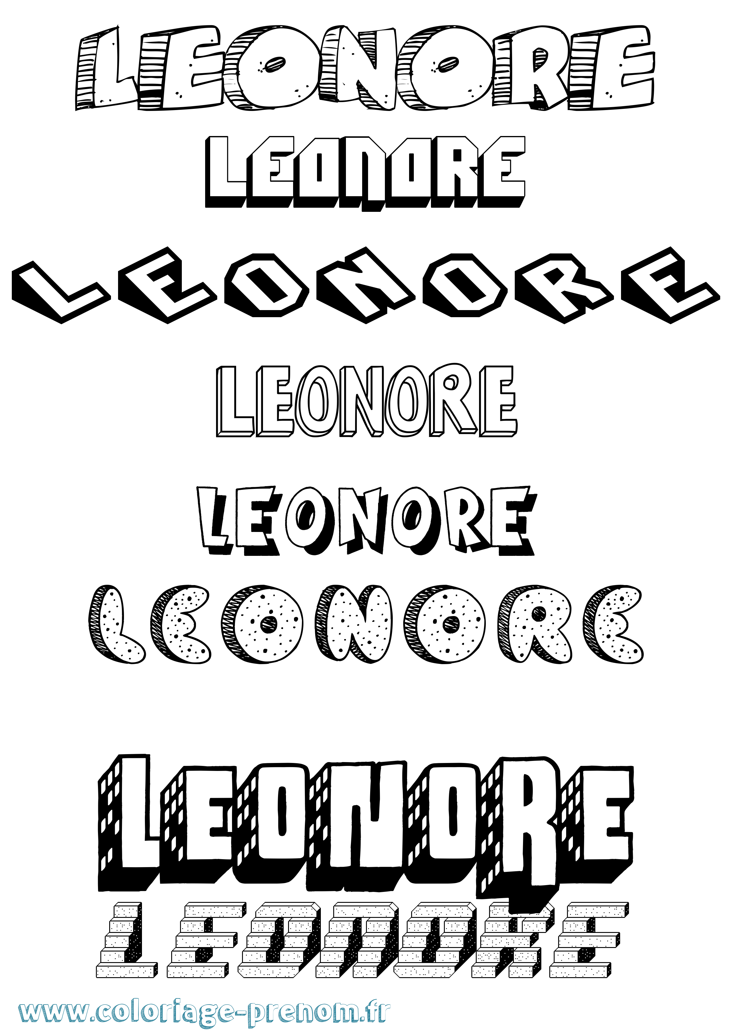 Coloriage prénom Leonore