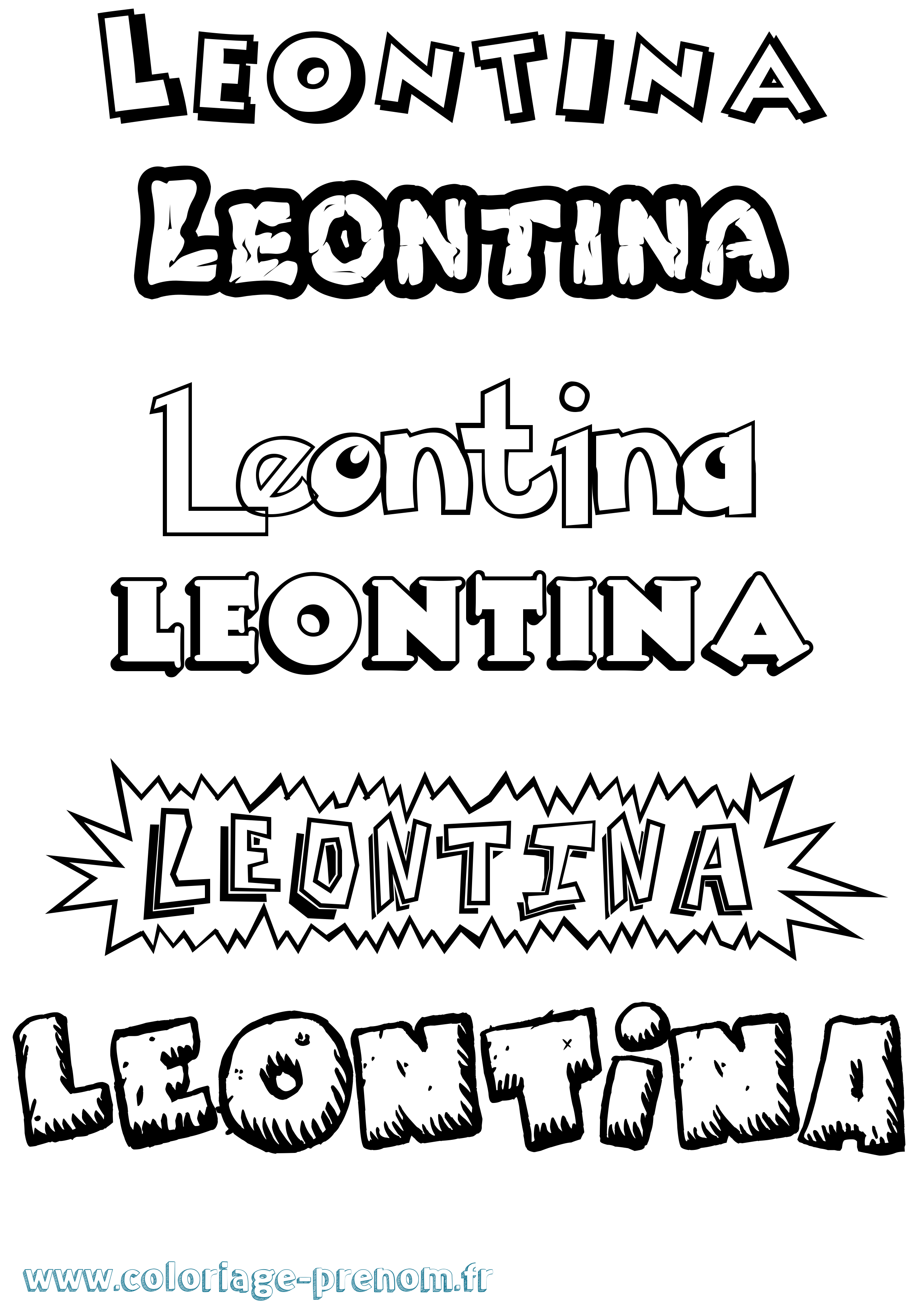 Coloriage Leontina Dessin Animé Coloriage prénom Leontina Dessin Animé
