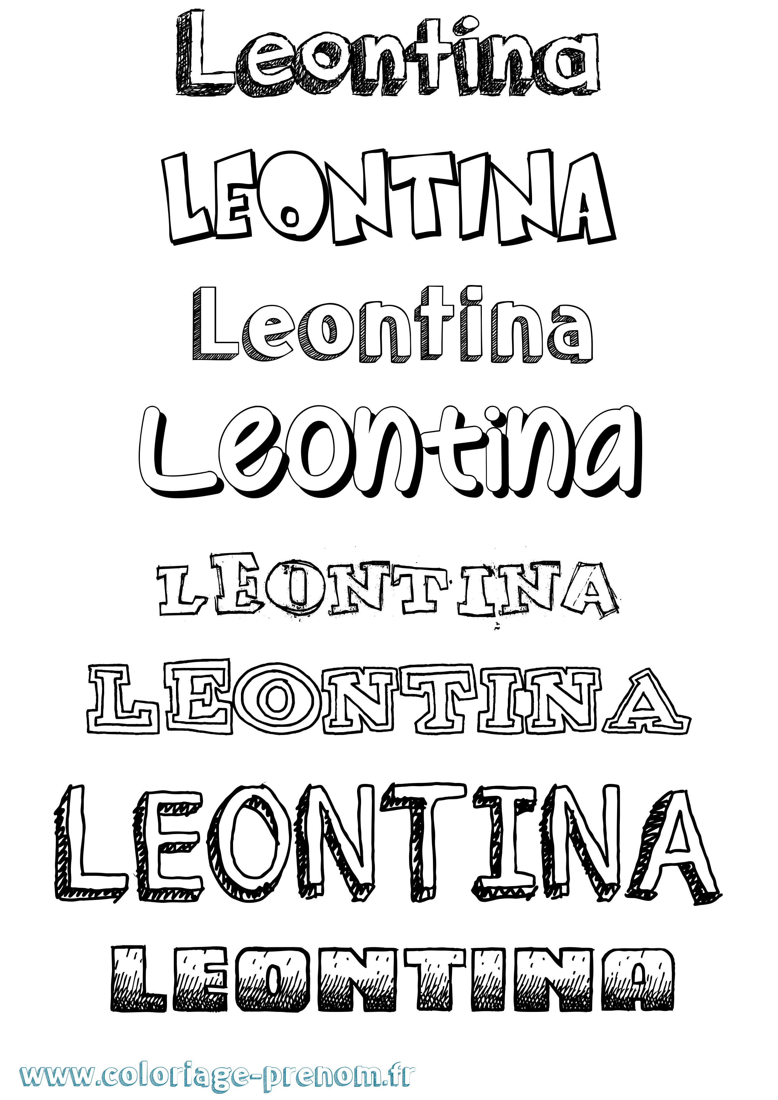 Coloriage Leontina Dessiné Coloriage prénom Leontina Dessiné