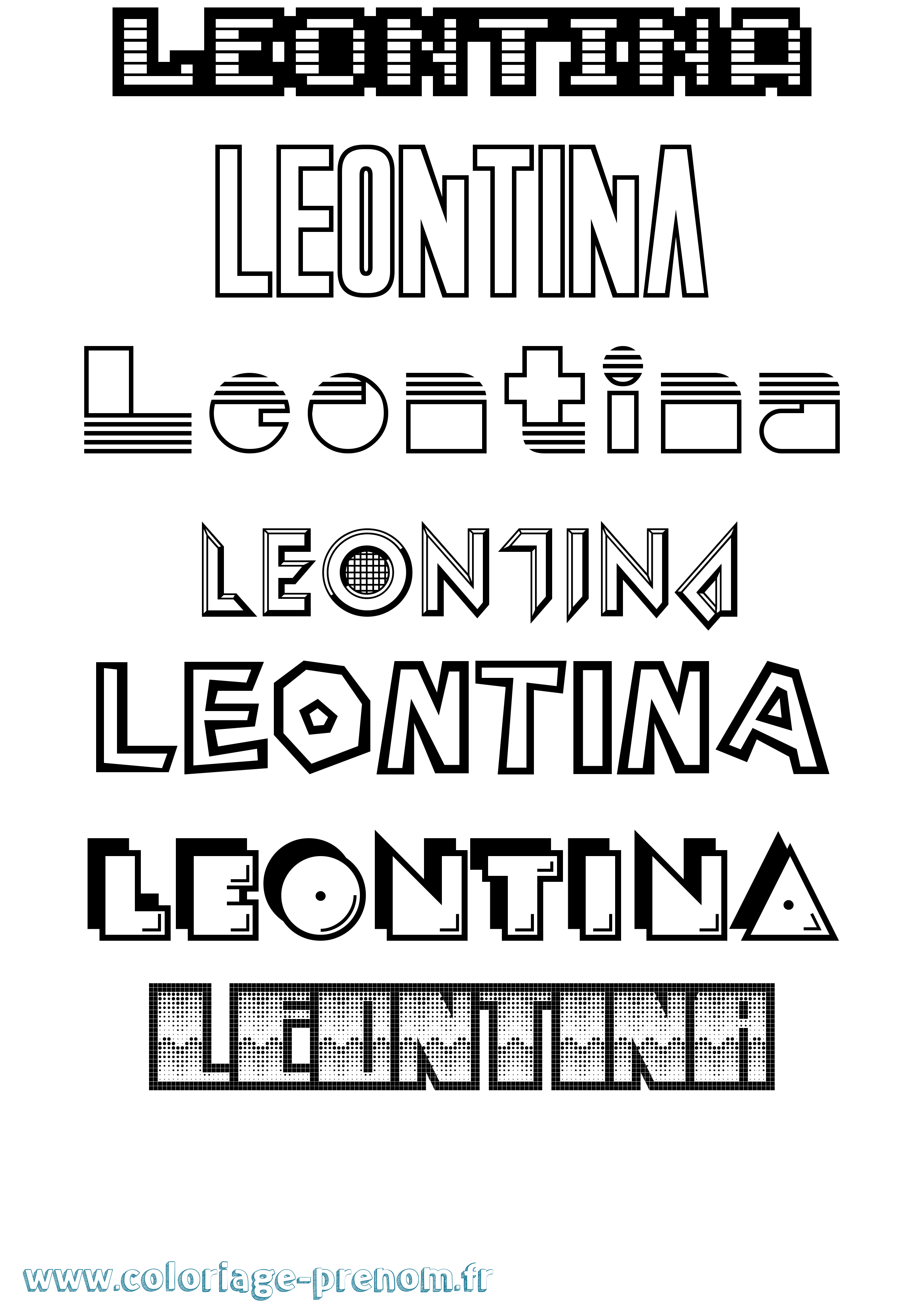 Coloriage prénom Leontina Jeux Vidéos