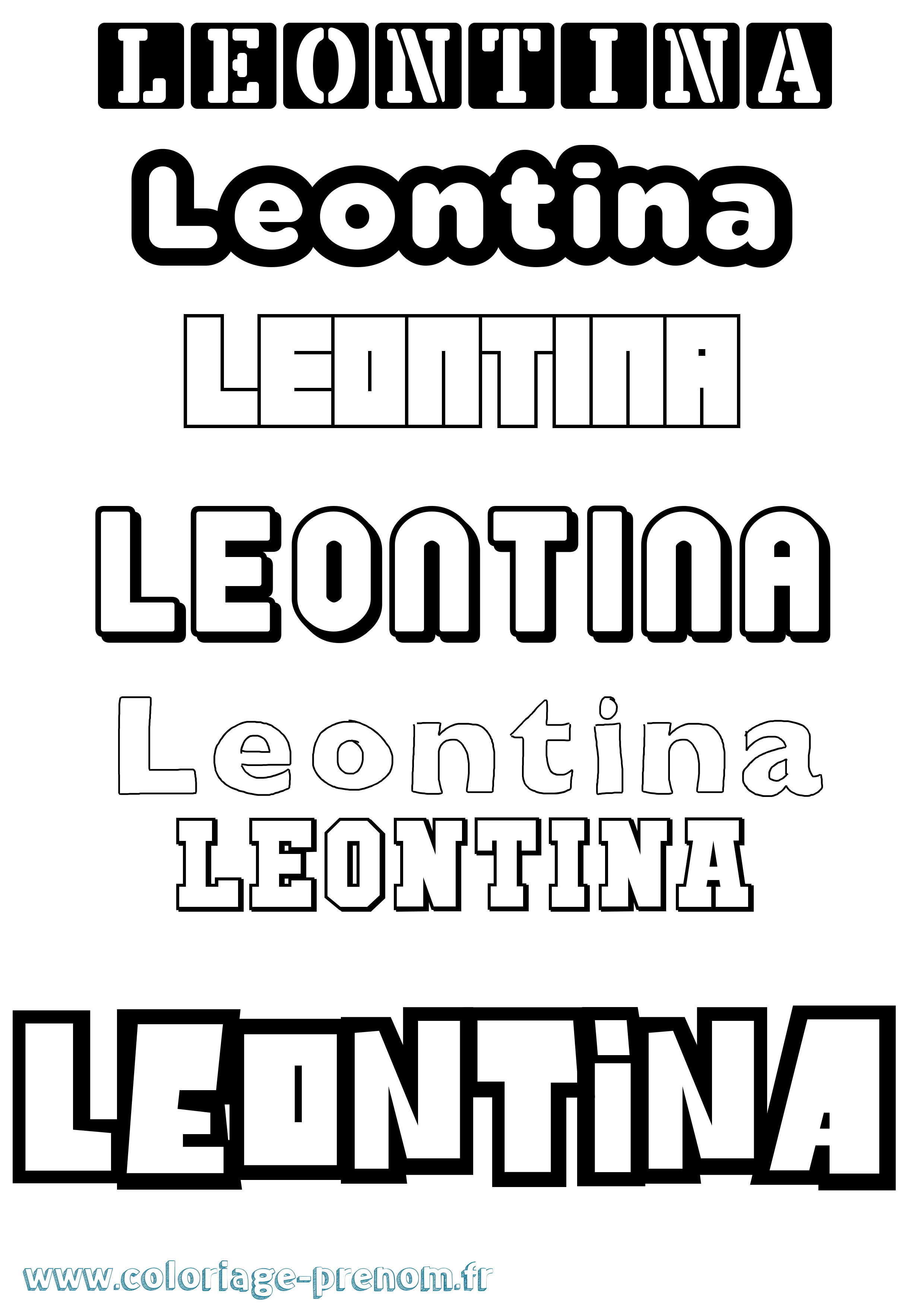 Coloriage prénom Leontina Simple