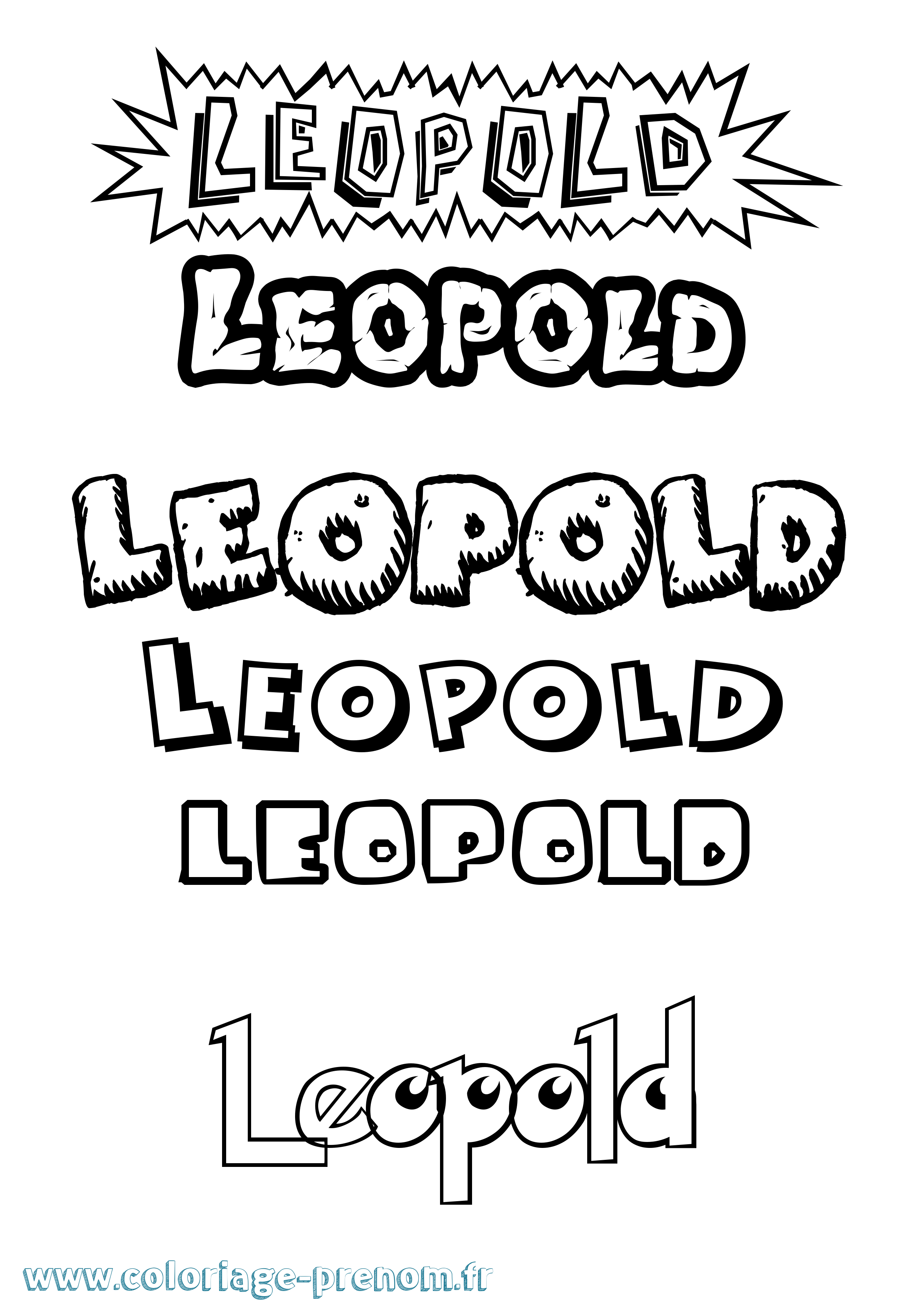 Coloriage prénom Leopold Dessin Animé