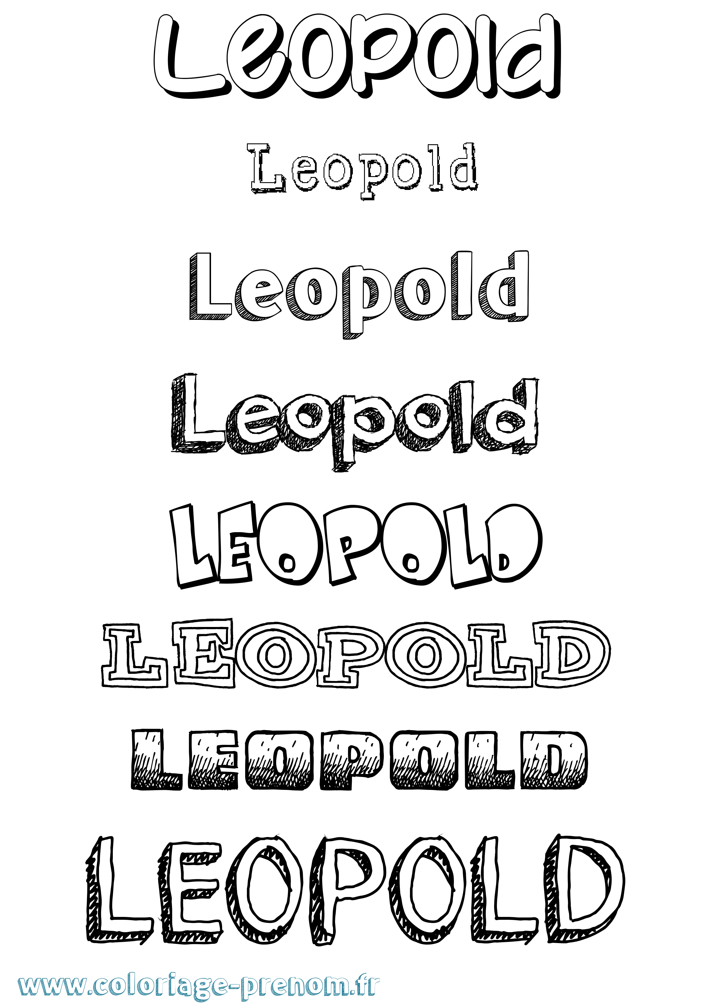 Coloriage prénom Leopold Dessiné