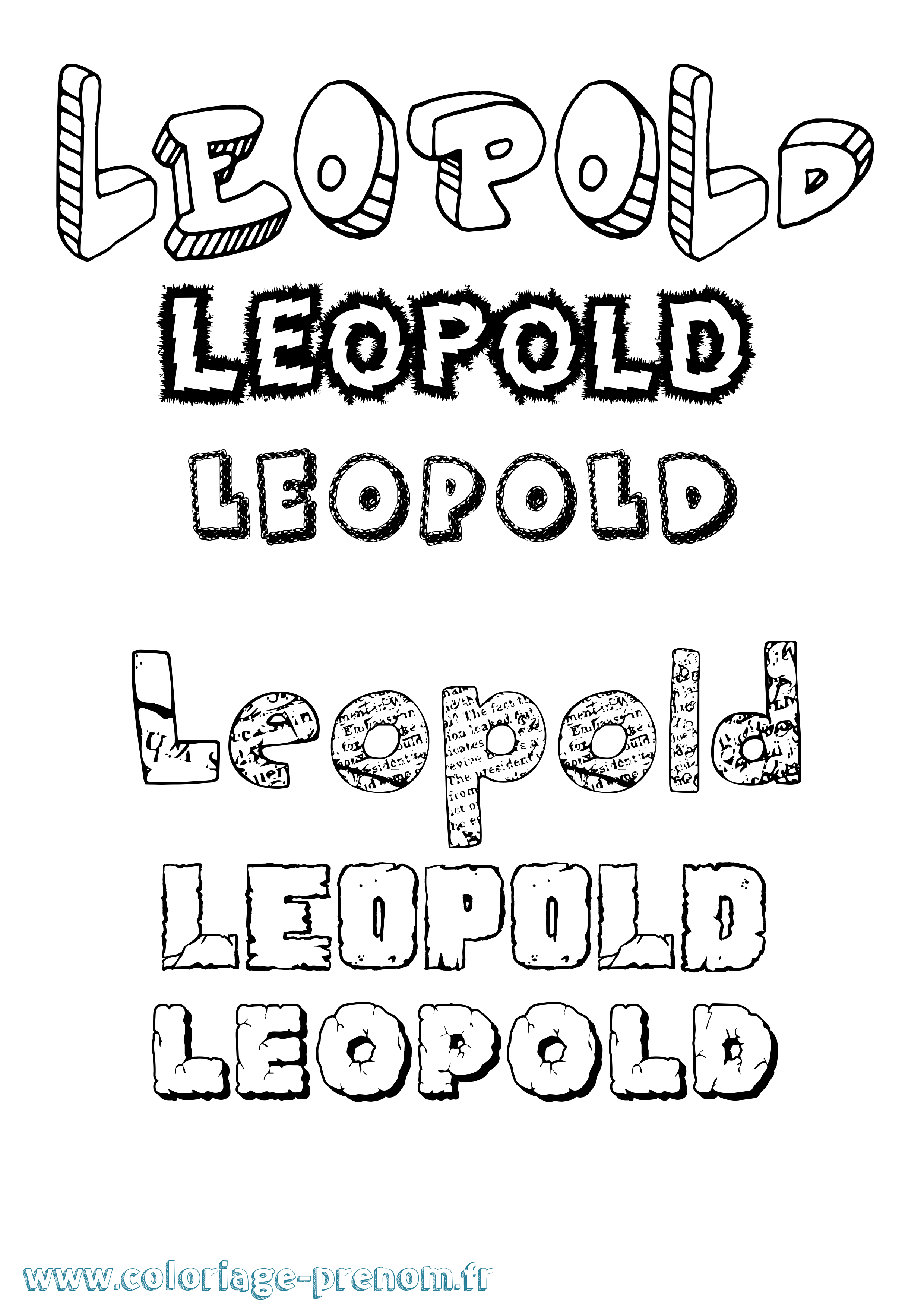 Coloriage prénom Leopold Destructuré