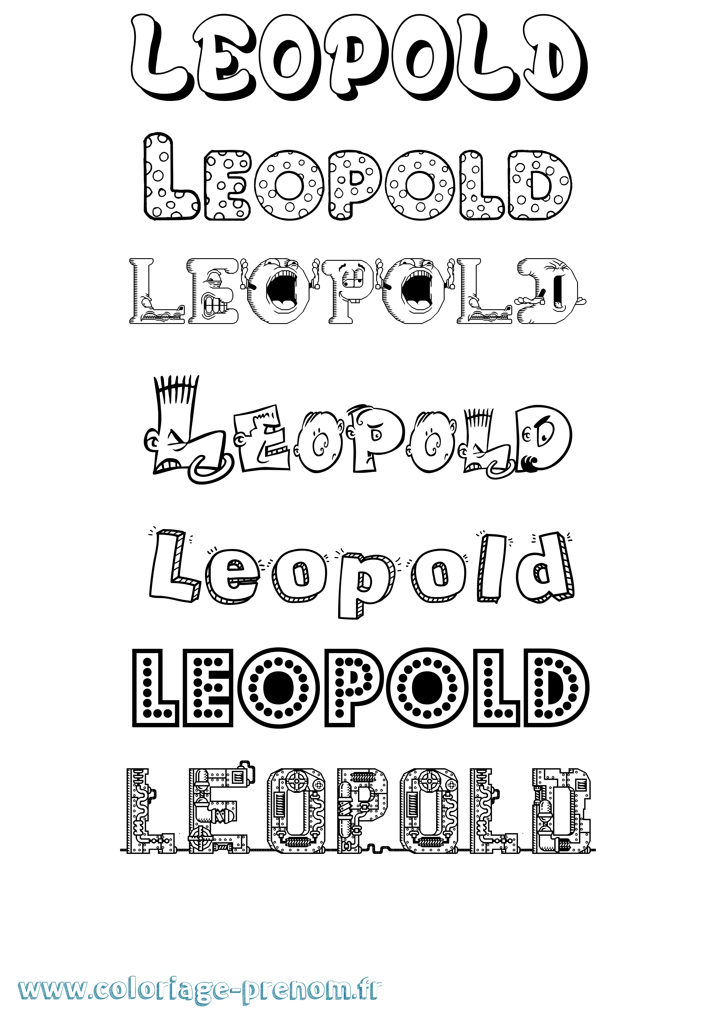 Coloriage prénom Leopold Fun