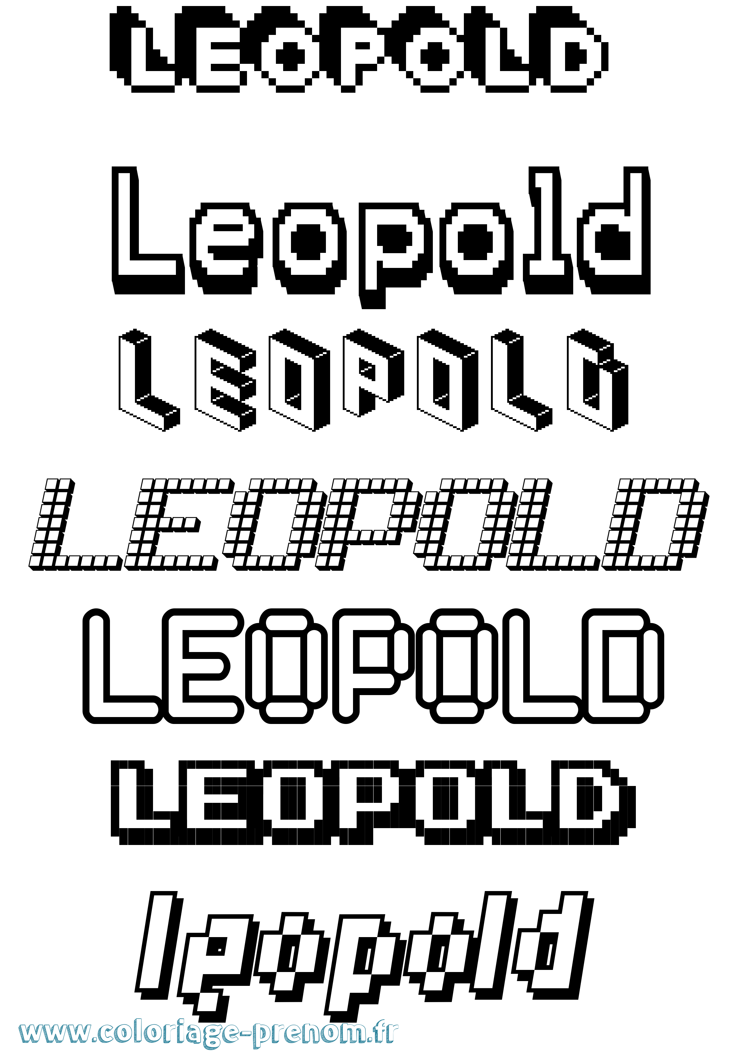 Coloriage prénom Leopold Pixel