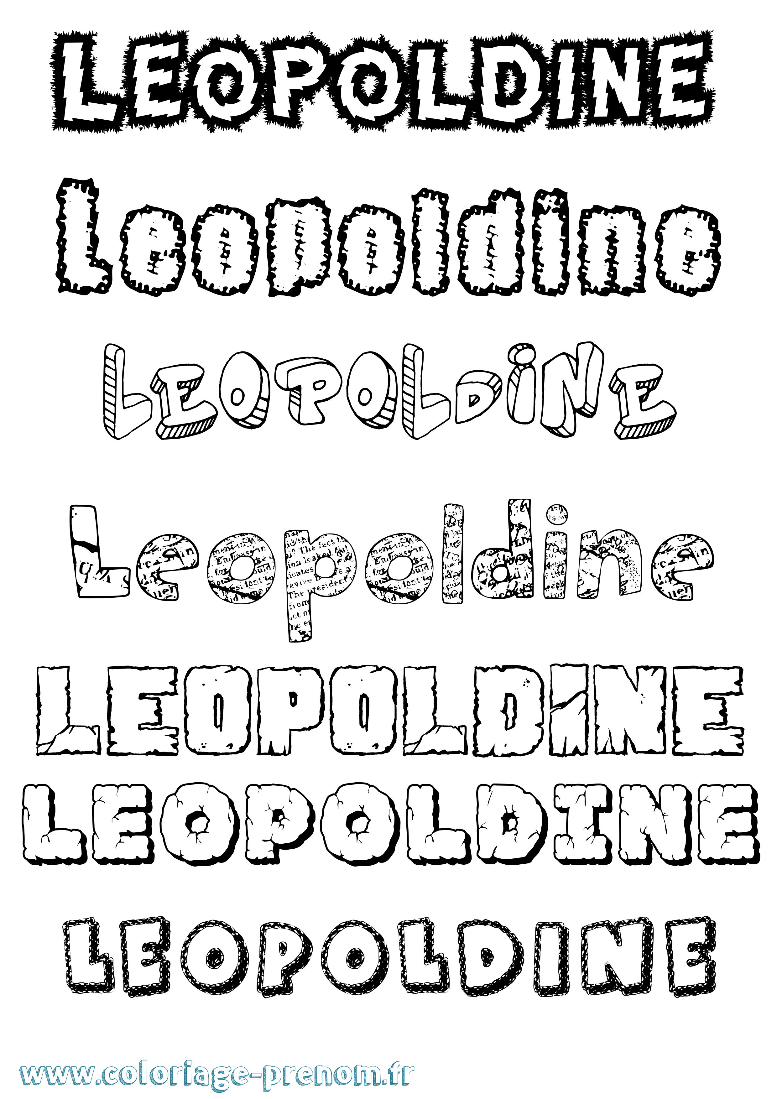 Coloriage Leopoldine Coloriage prénom Leopoldine