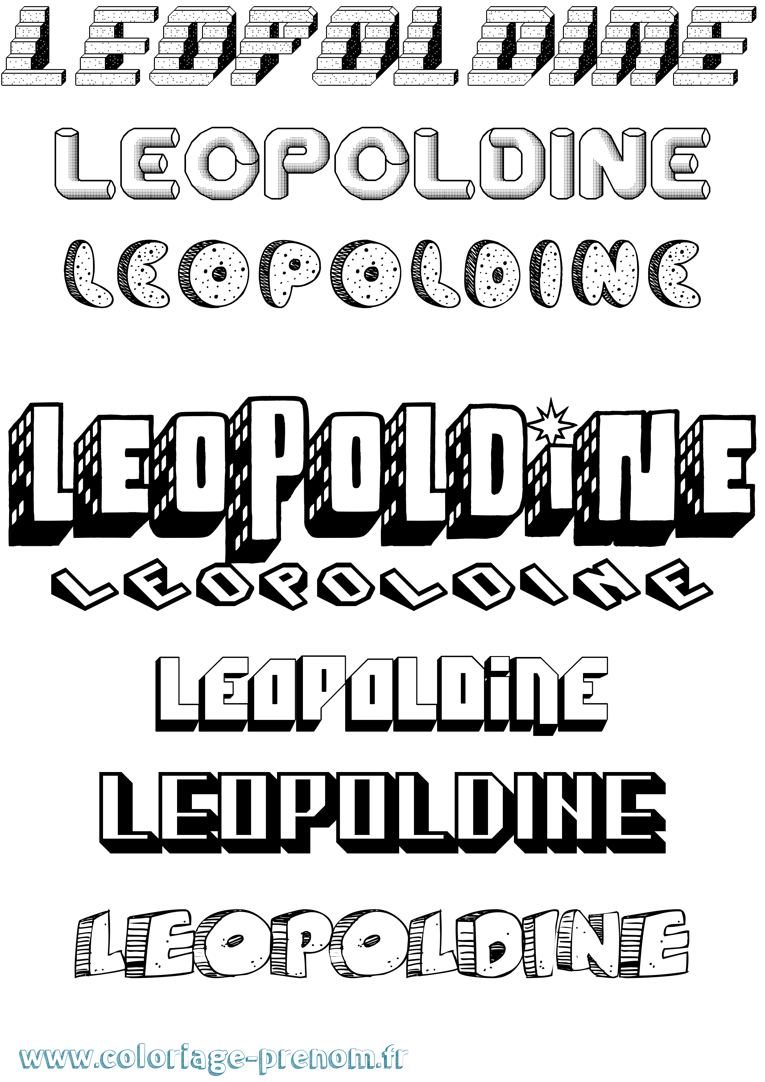 Coloriage prénom Leopoldine