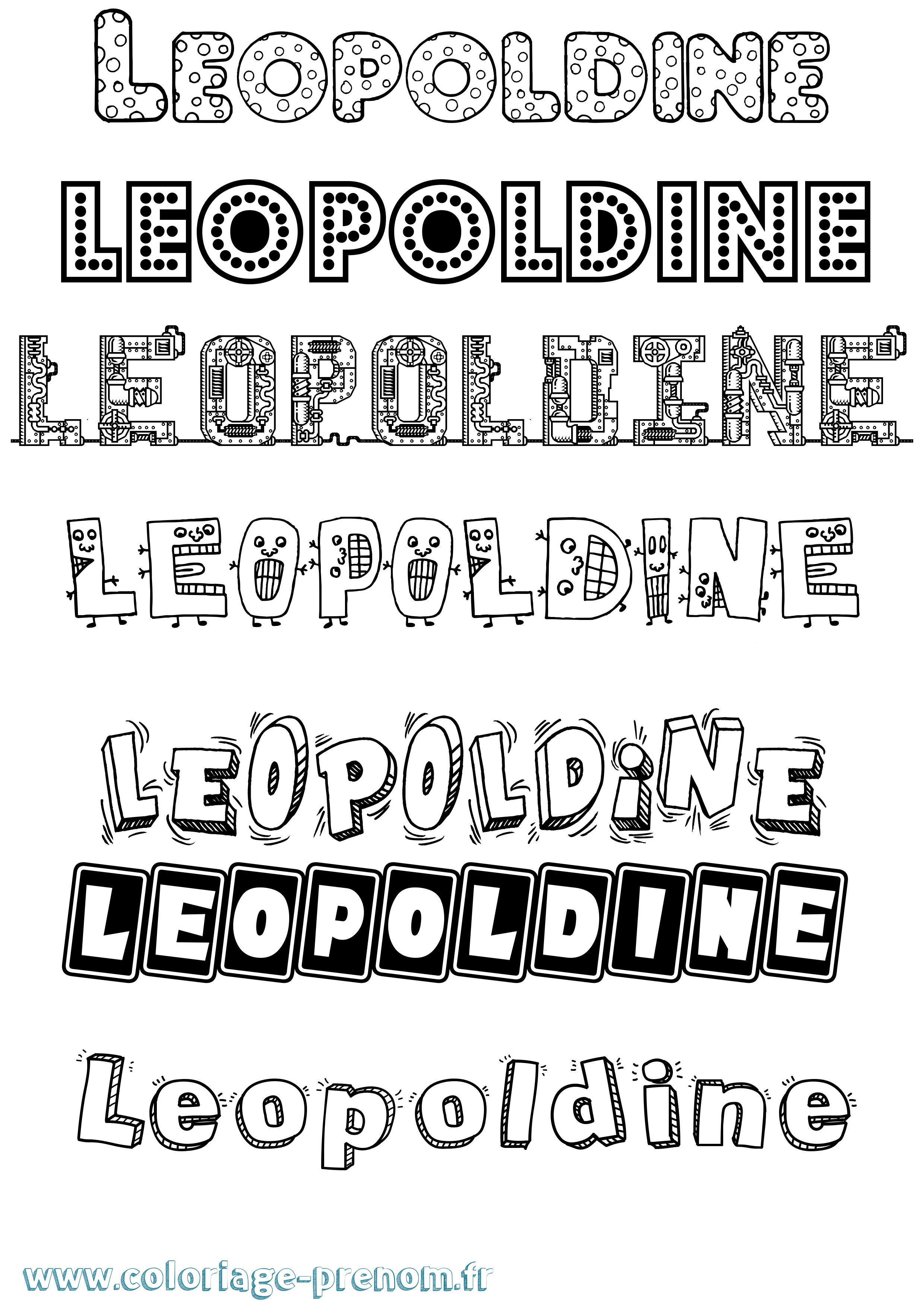 Coloriage prénom Leopoldine