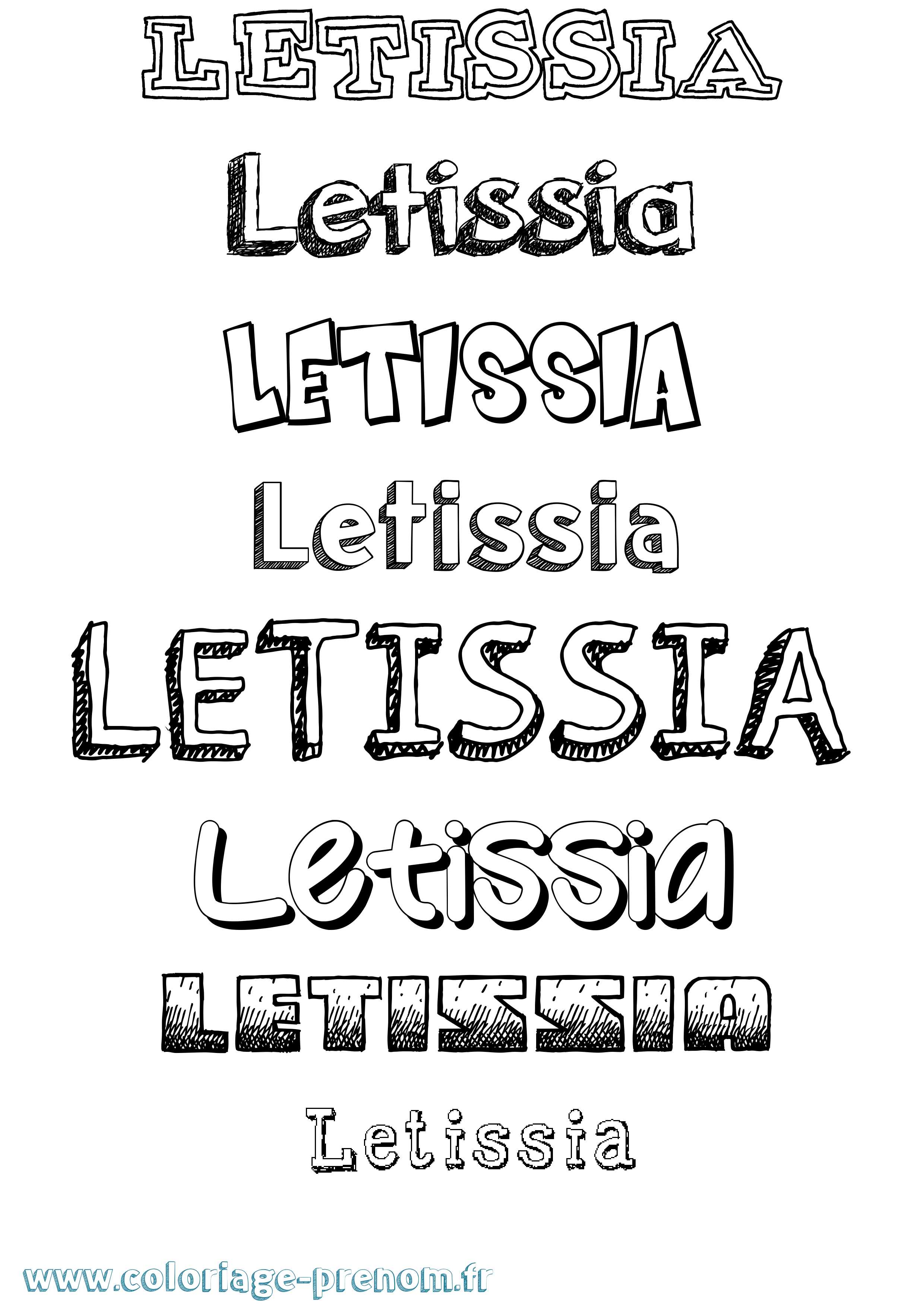 Coloriage Letissia Dessiné Coloriage prénom Letissia Dessiné