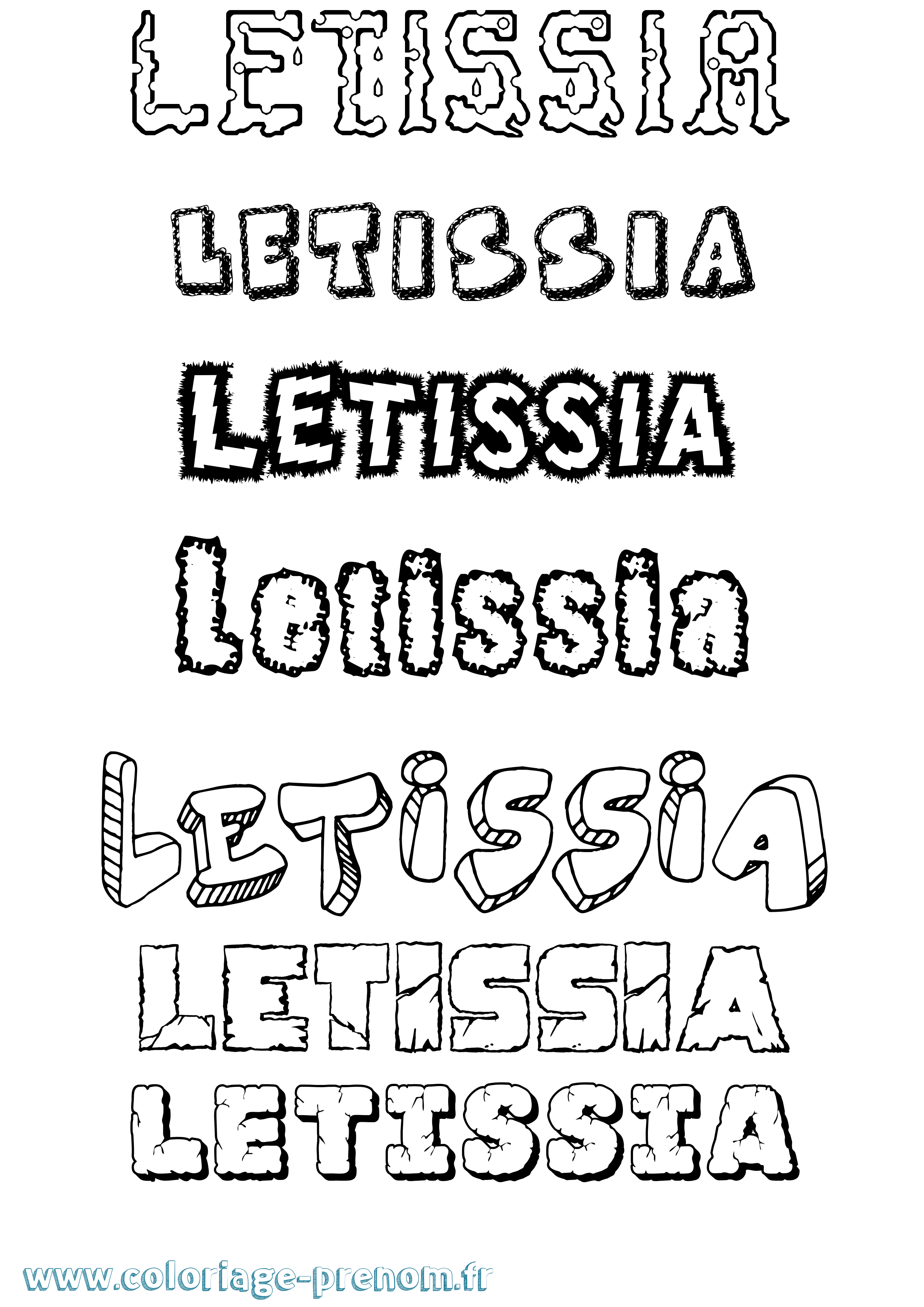 Coloriage Letissia Destructuré Coloriage prénom Letissia Destructuré