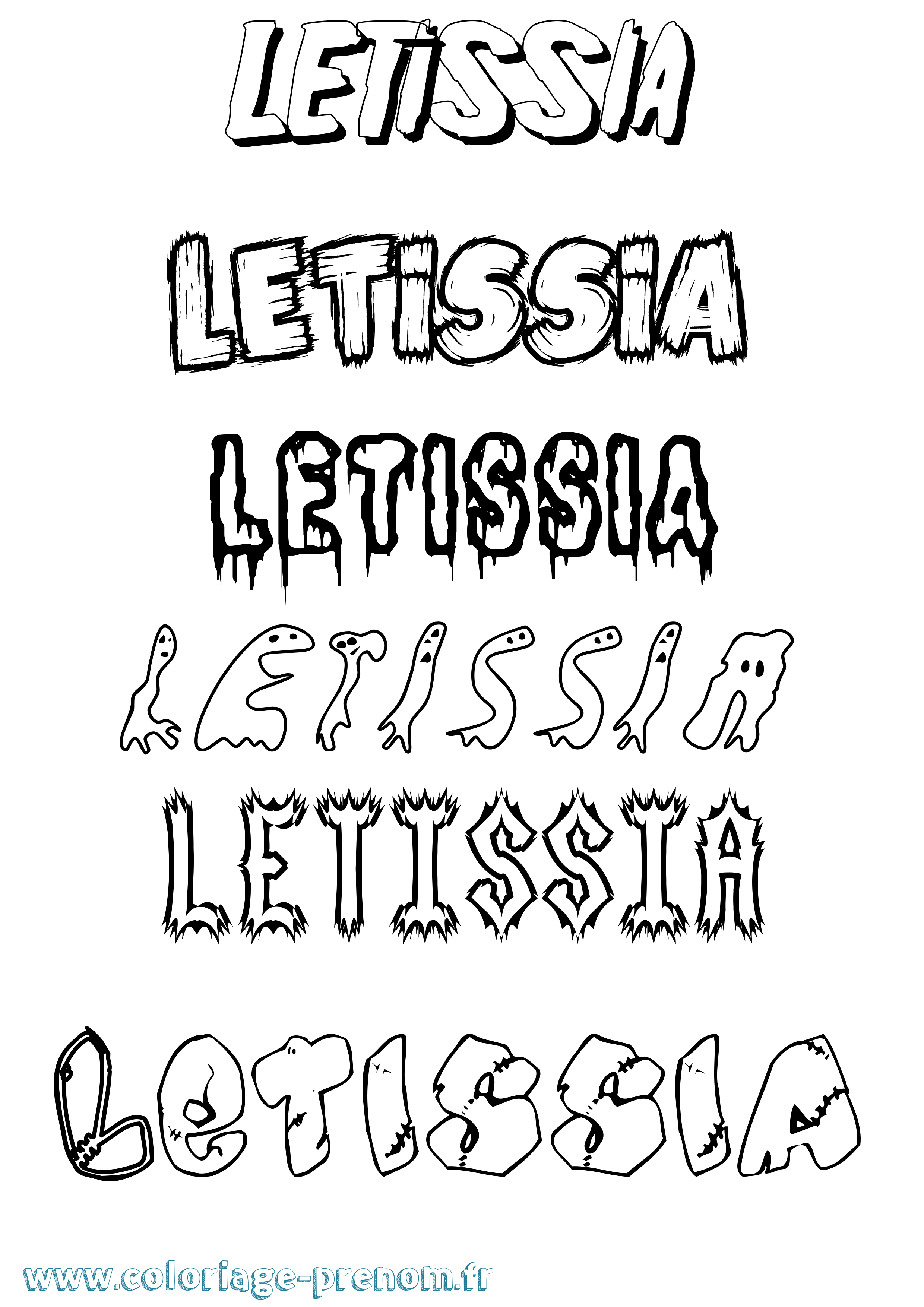 Coloriage Letissia Frisson Coloriage prénom Letissia Frisson