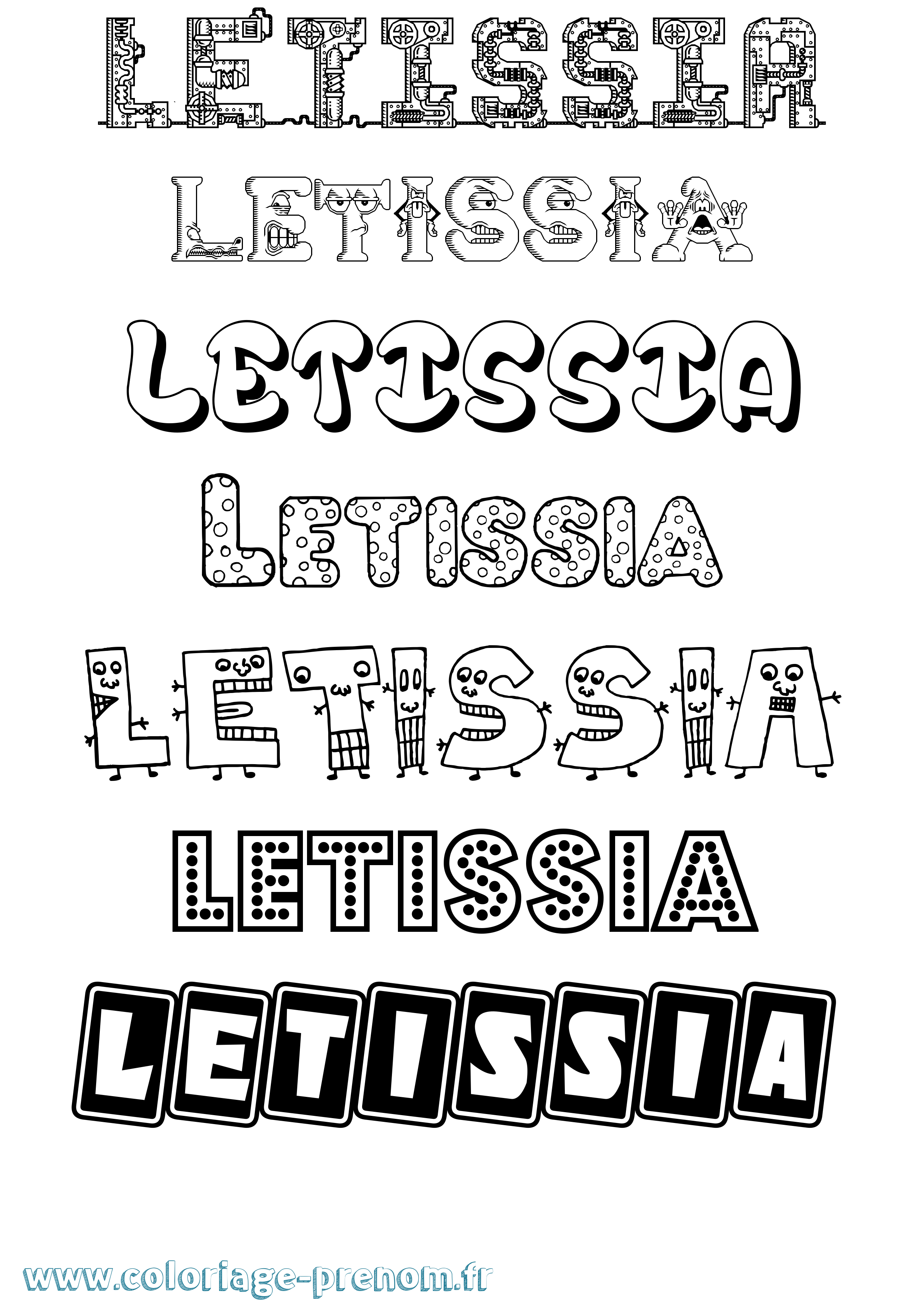 Coloriage Letissia Fun Coloriage prénom Letissia Fun