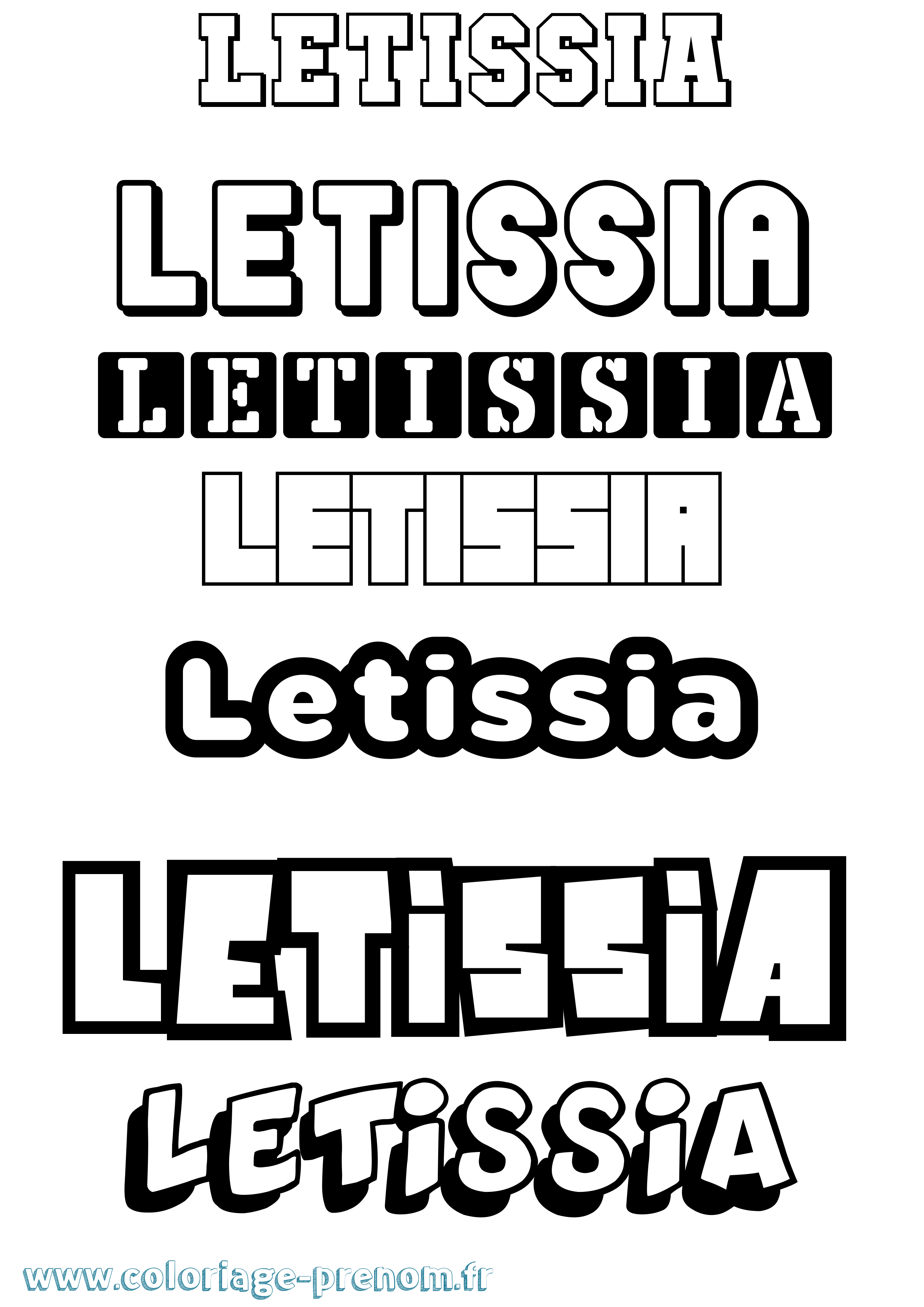 Coloriage Letissia Simple Coloriage prénom Letissia Simple