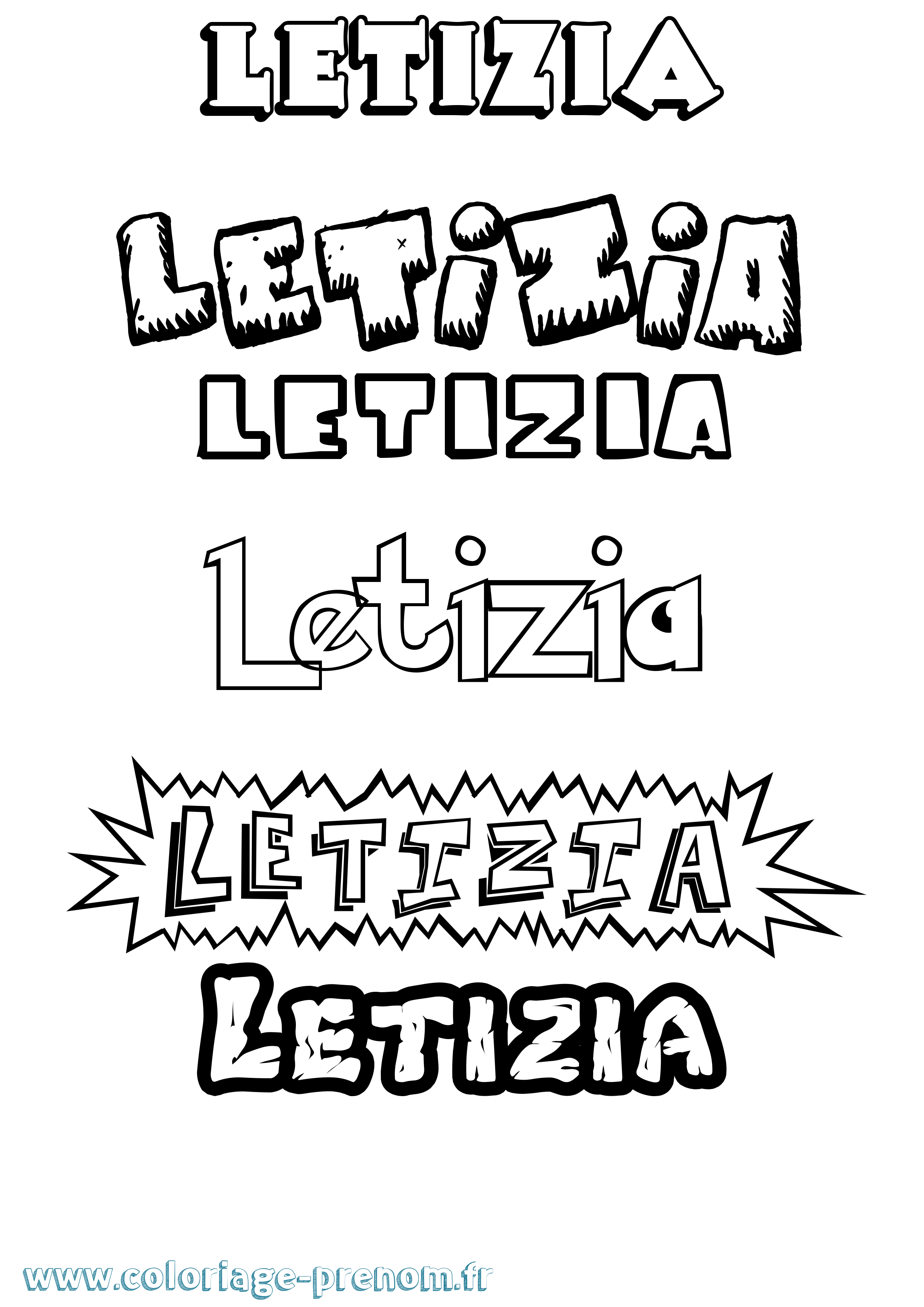 Coloriage prénom Letizia Dessin Animé