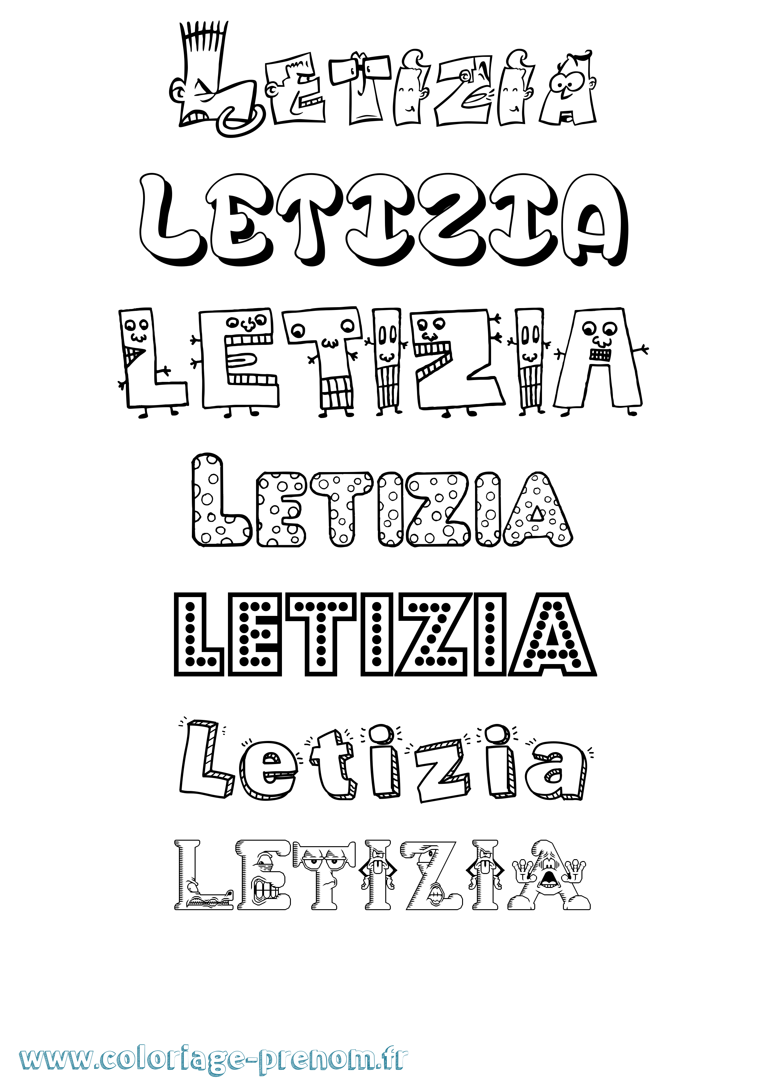 Coloriage prénom Letizia Fun