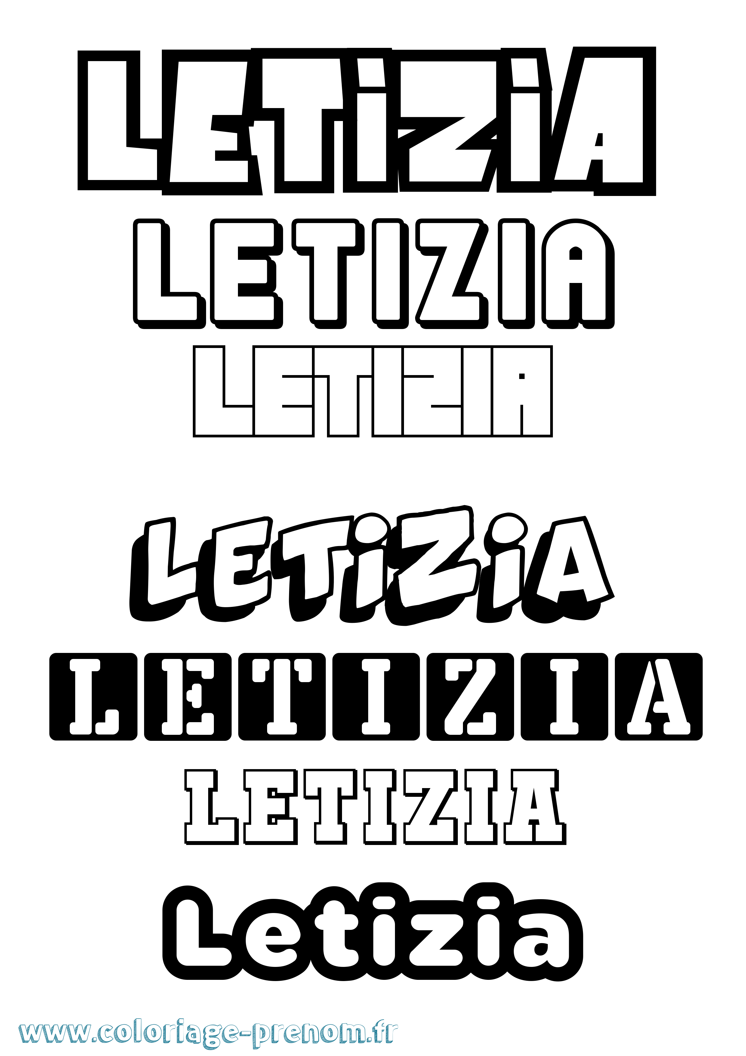Coloriage prénom Letizia Simple