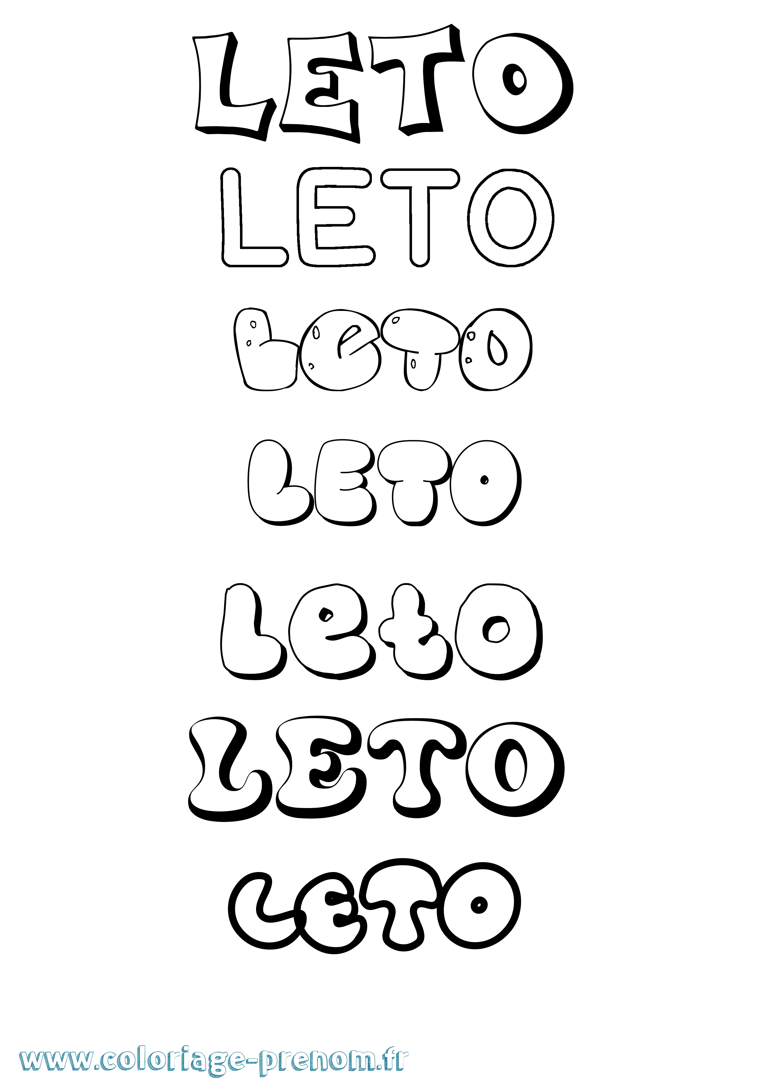 Coloriage Leto Bubble Coloriage prénom Leto Bubble