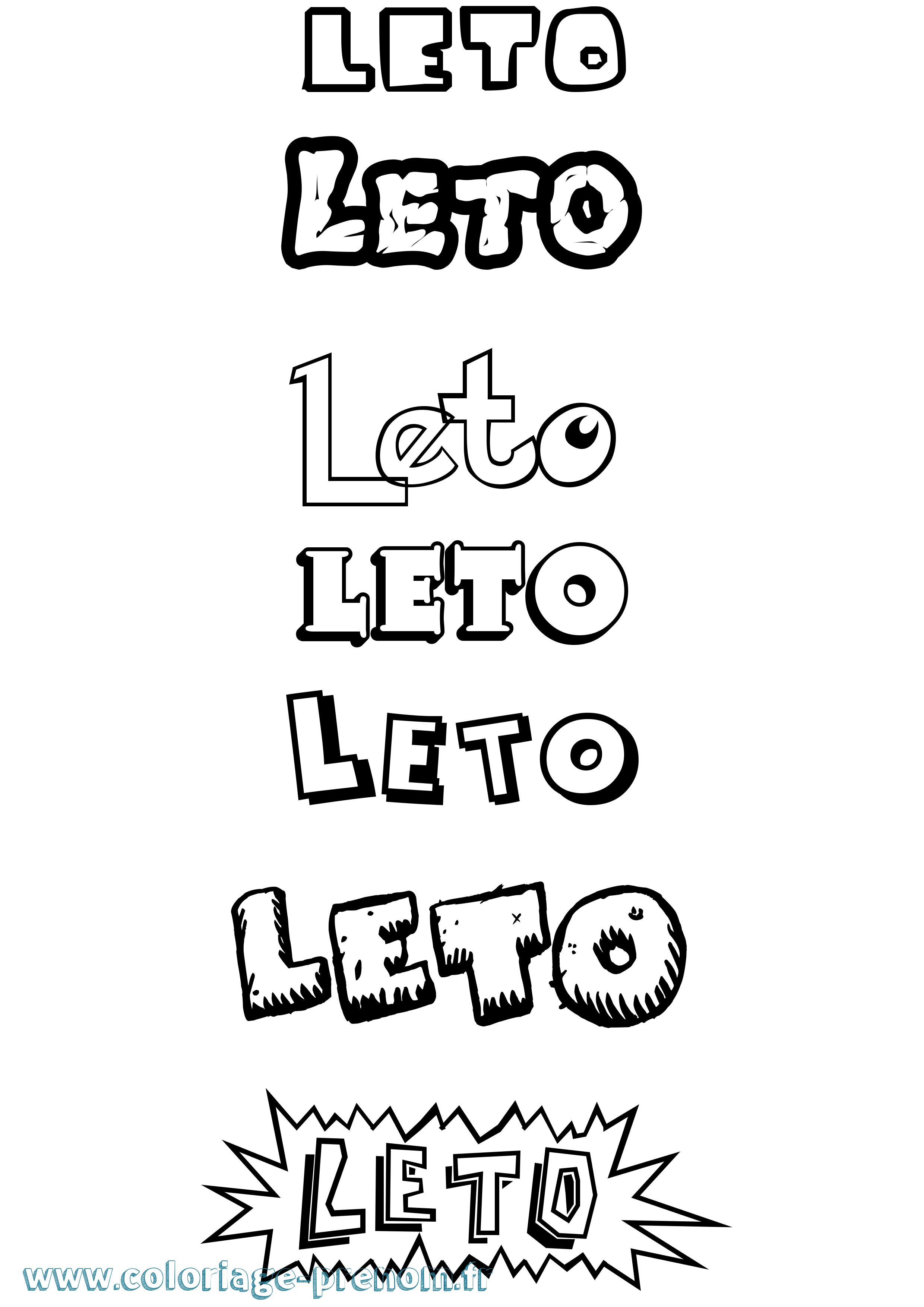 Coloriage Leto Dessin Animé Coloriage prénom Leto Dessin Animé