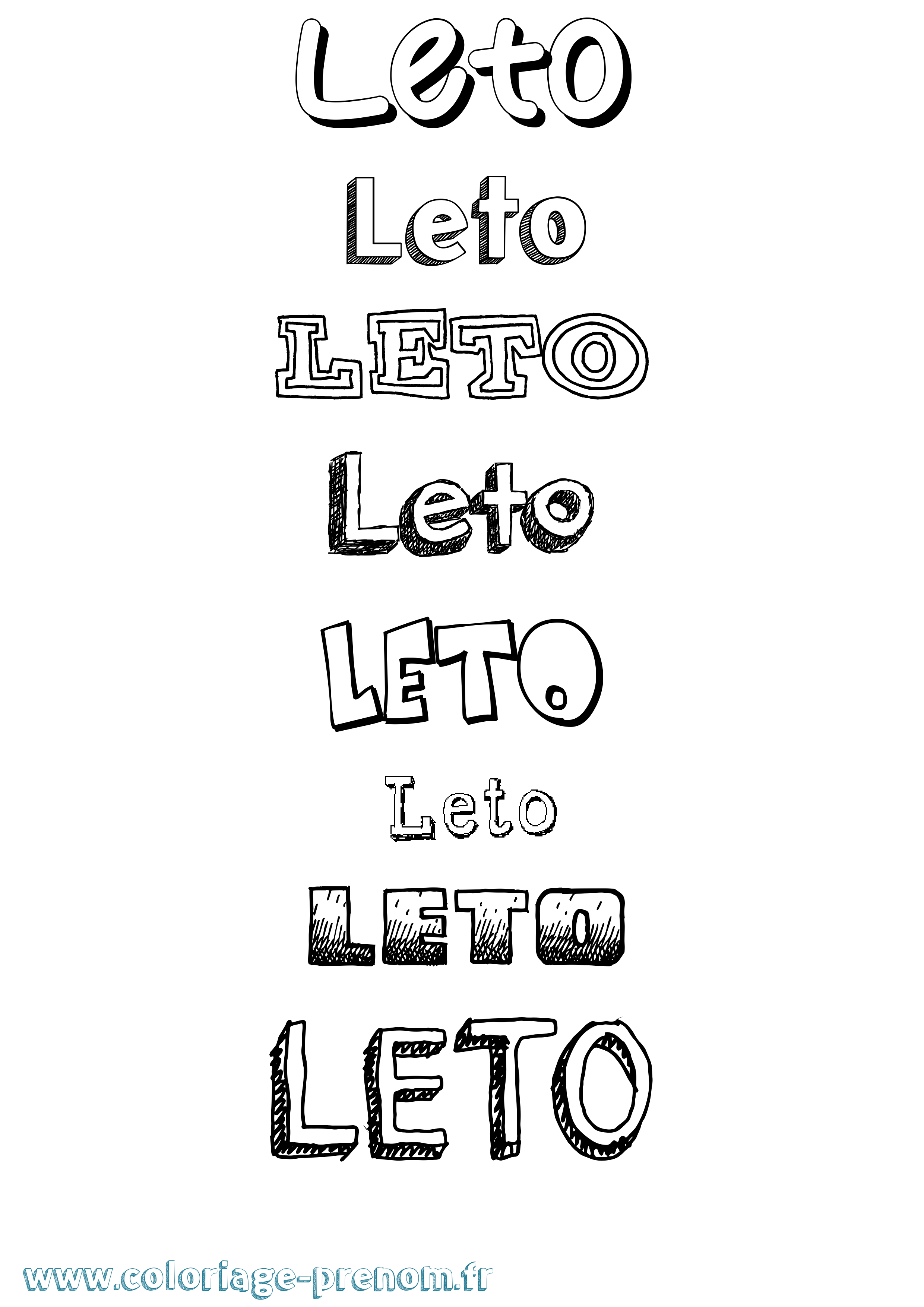 Coloriage Leto Dessiné Coloriage prénom Leto Dessiné