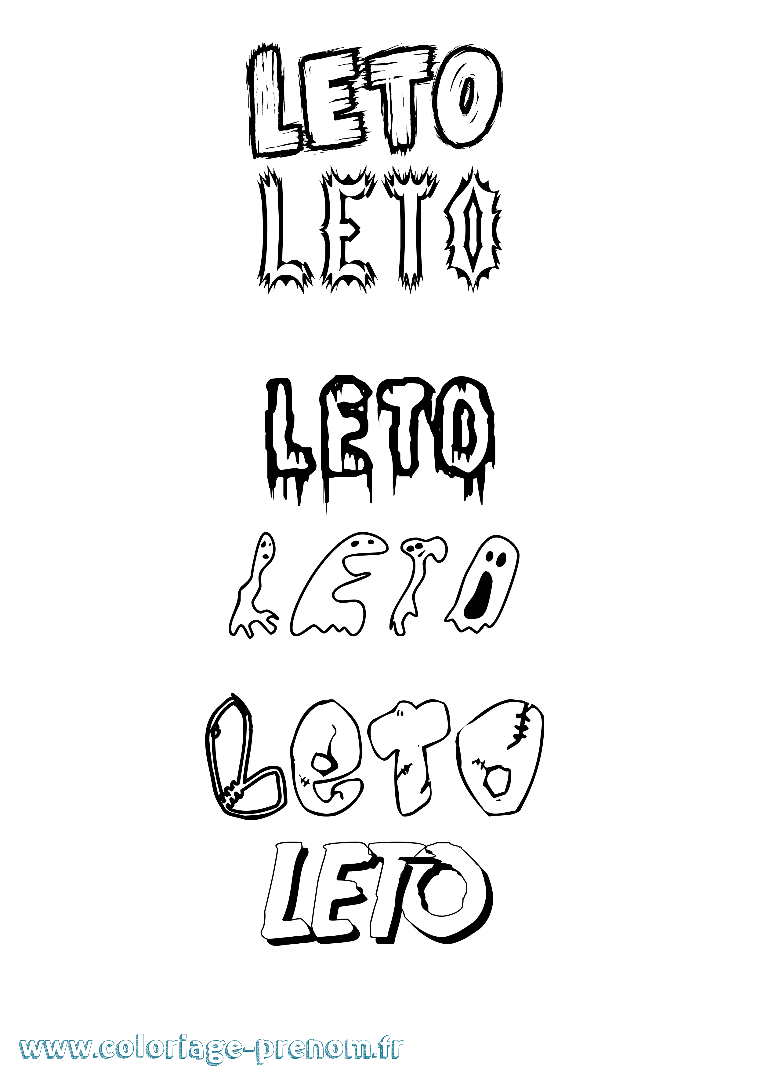 Coloriage Leto Frisson Coloriage prénom Leto Frisson
