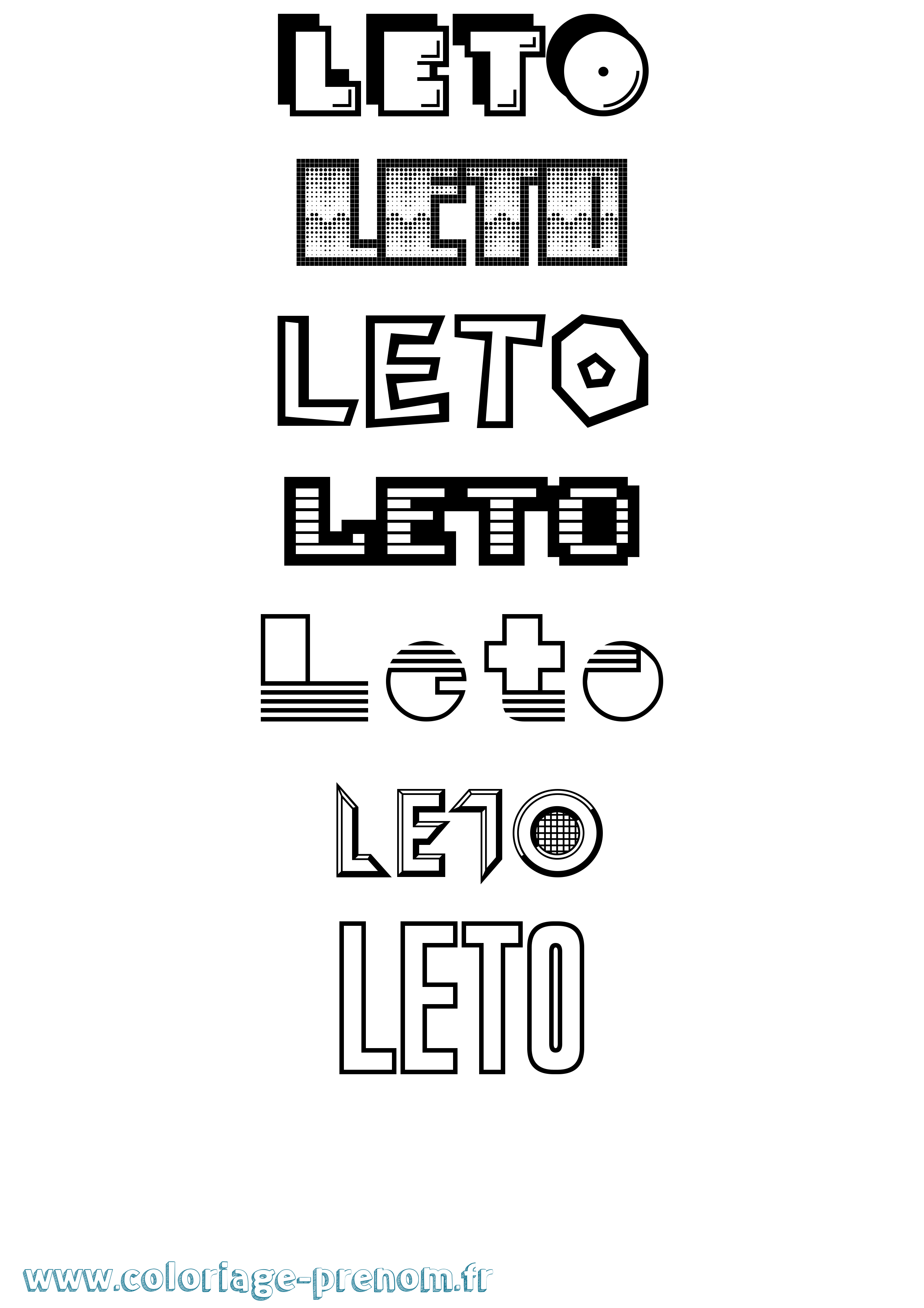 Coloriage Leto Jeux Vidéos Coloriage prénom Leto Jeux Vidéos