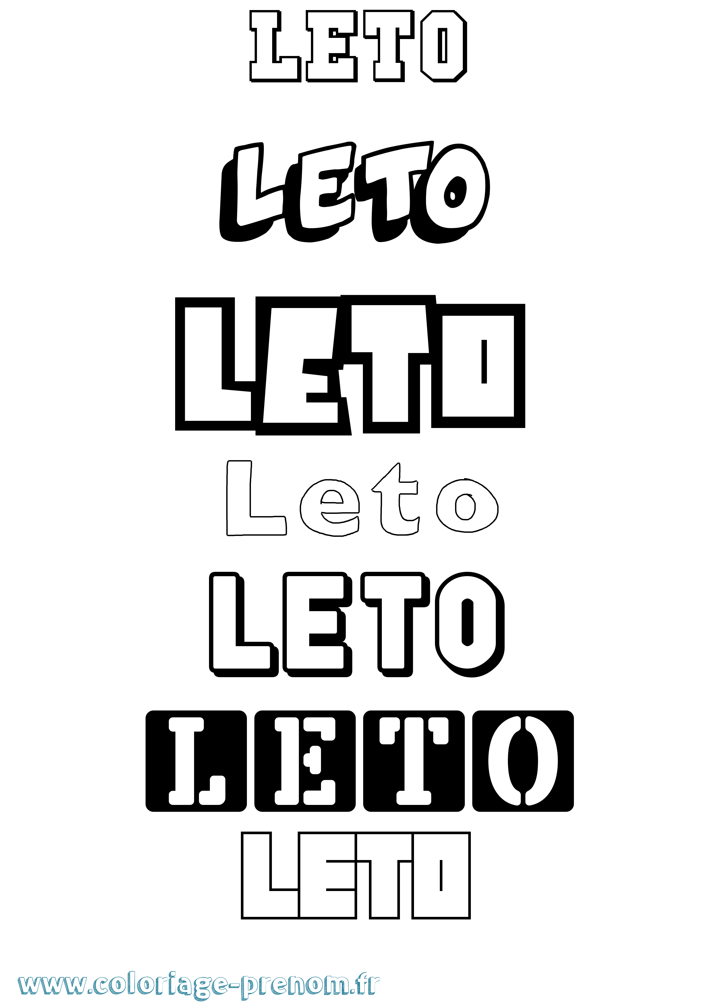 Coloriage Leto Simple Coloriage prénom Leto Simple