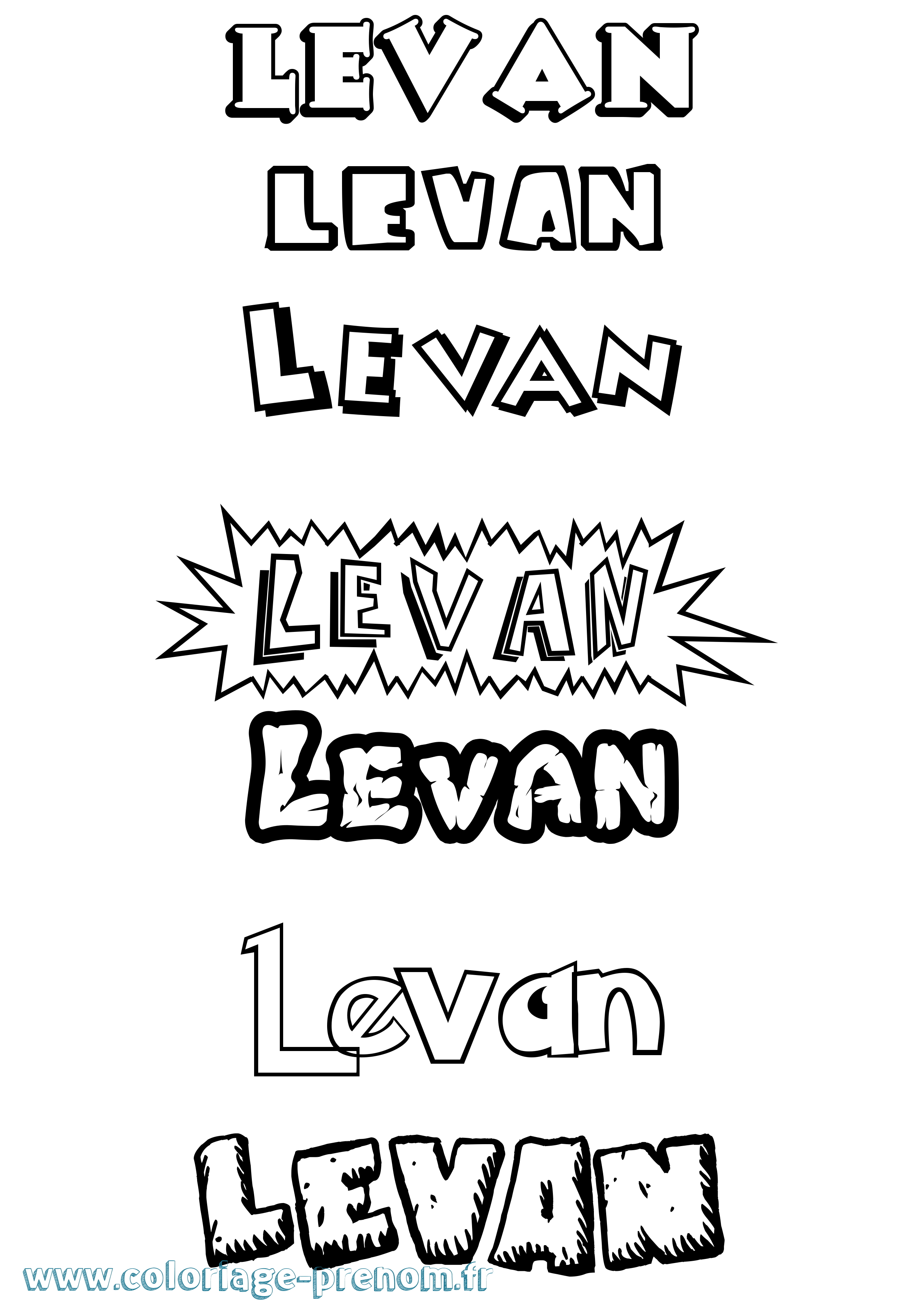Coloriage prénom Levan Dessin Animé