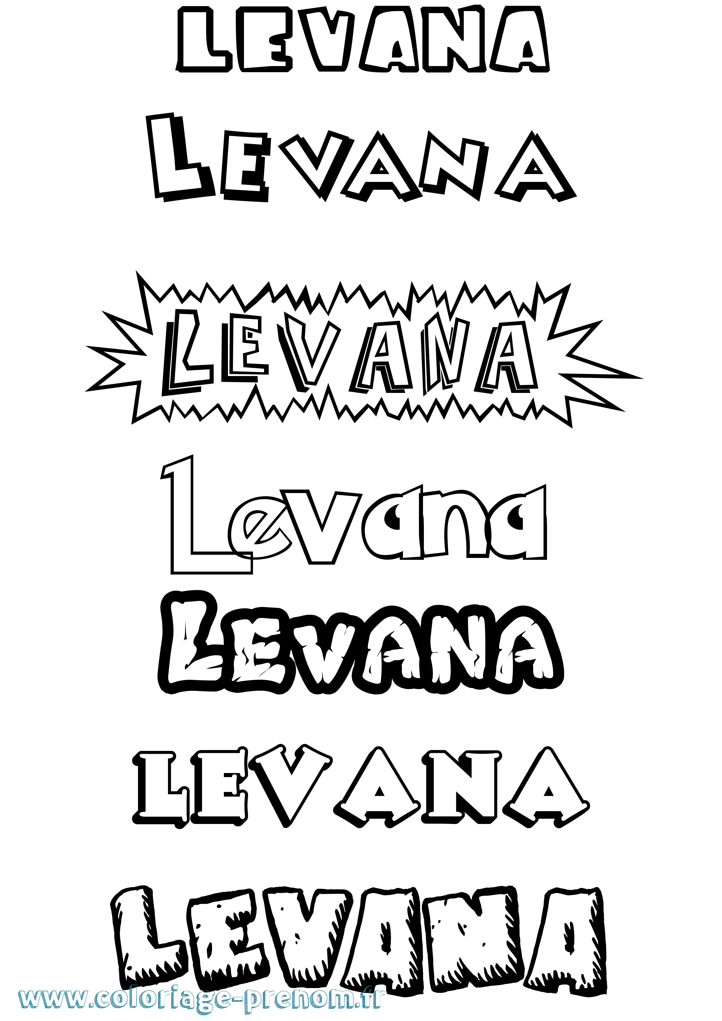 Coloriage prénom Levana Dessin Animé