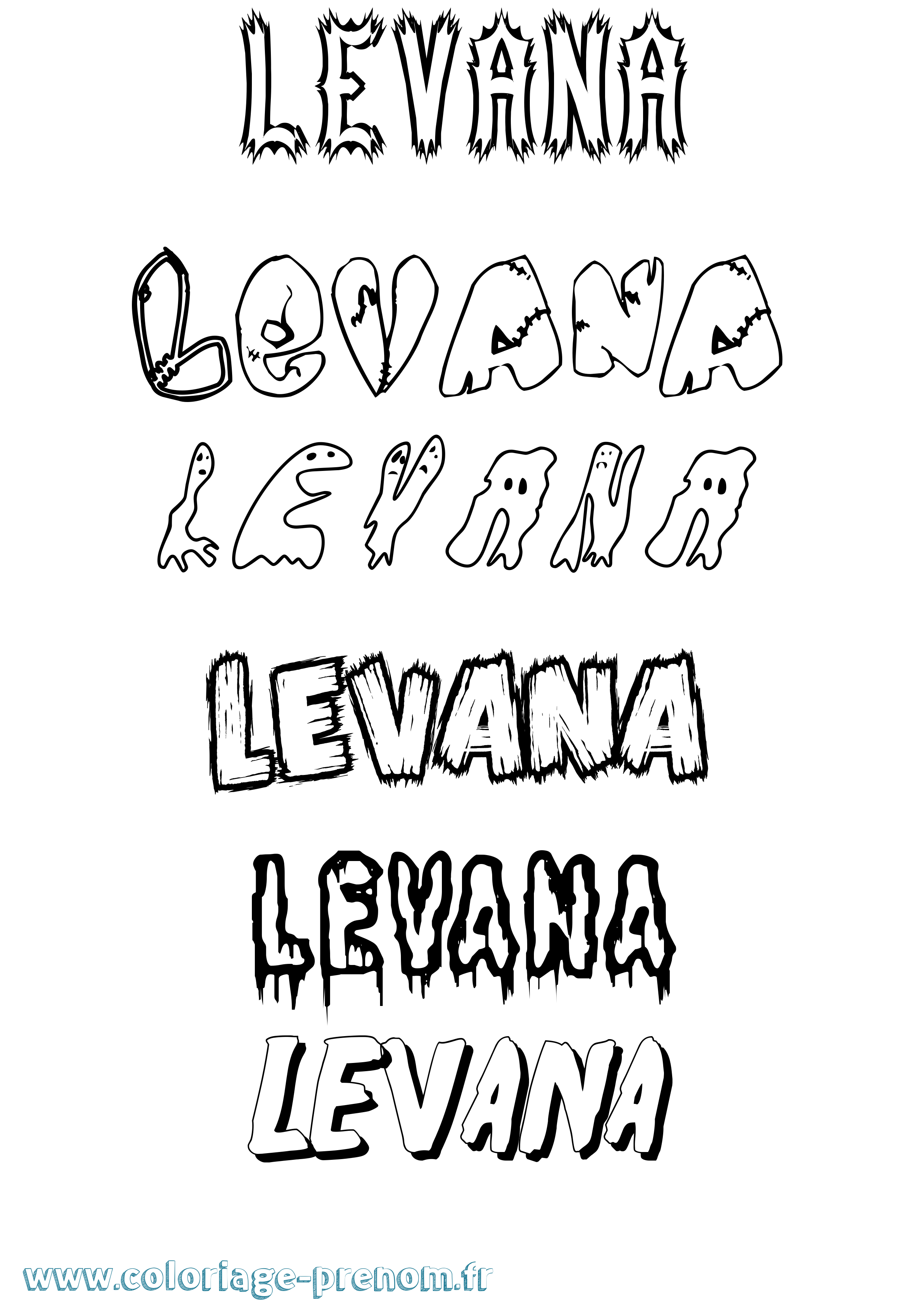 Coloriage prénom Levana Frisson
