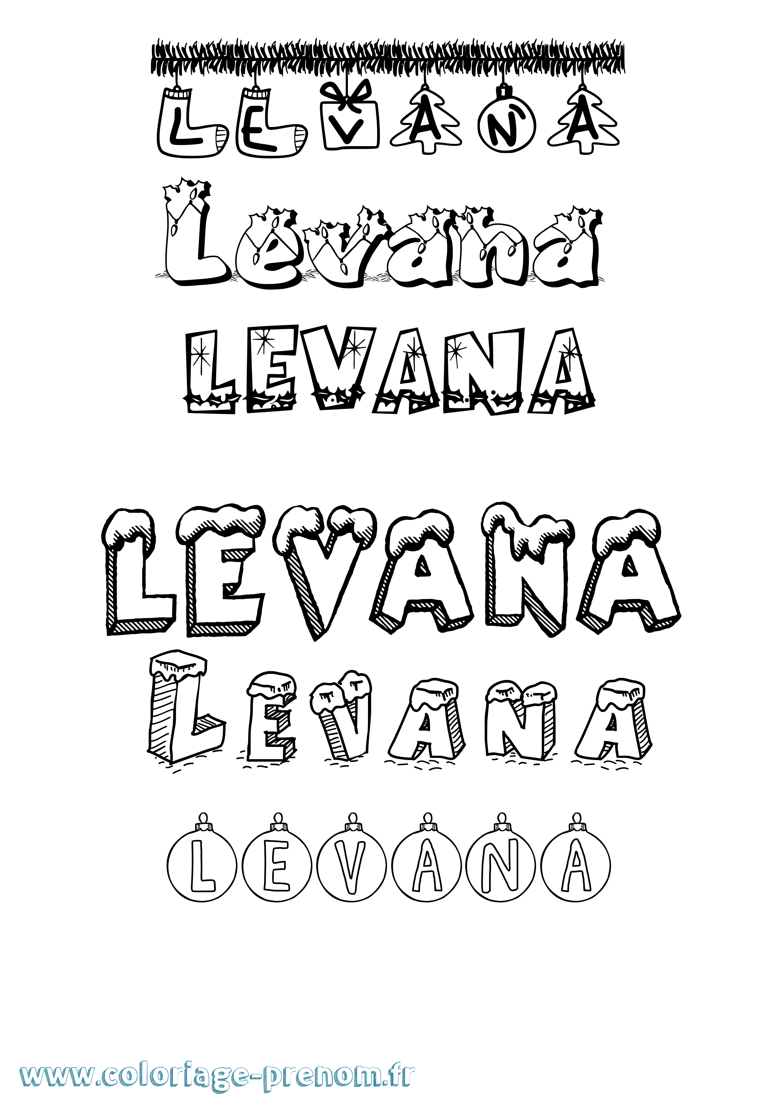 Coloriage prénom Levana