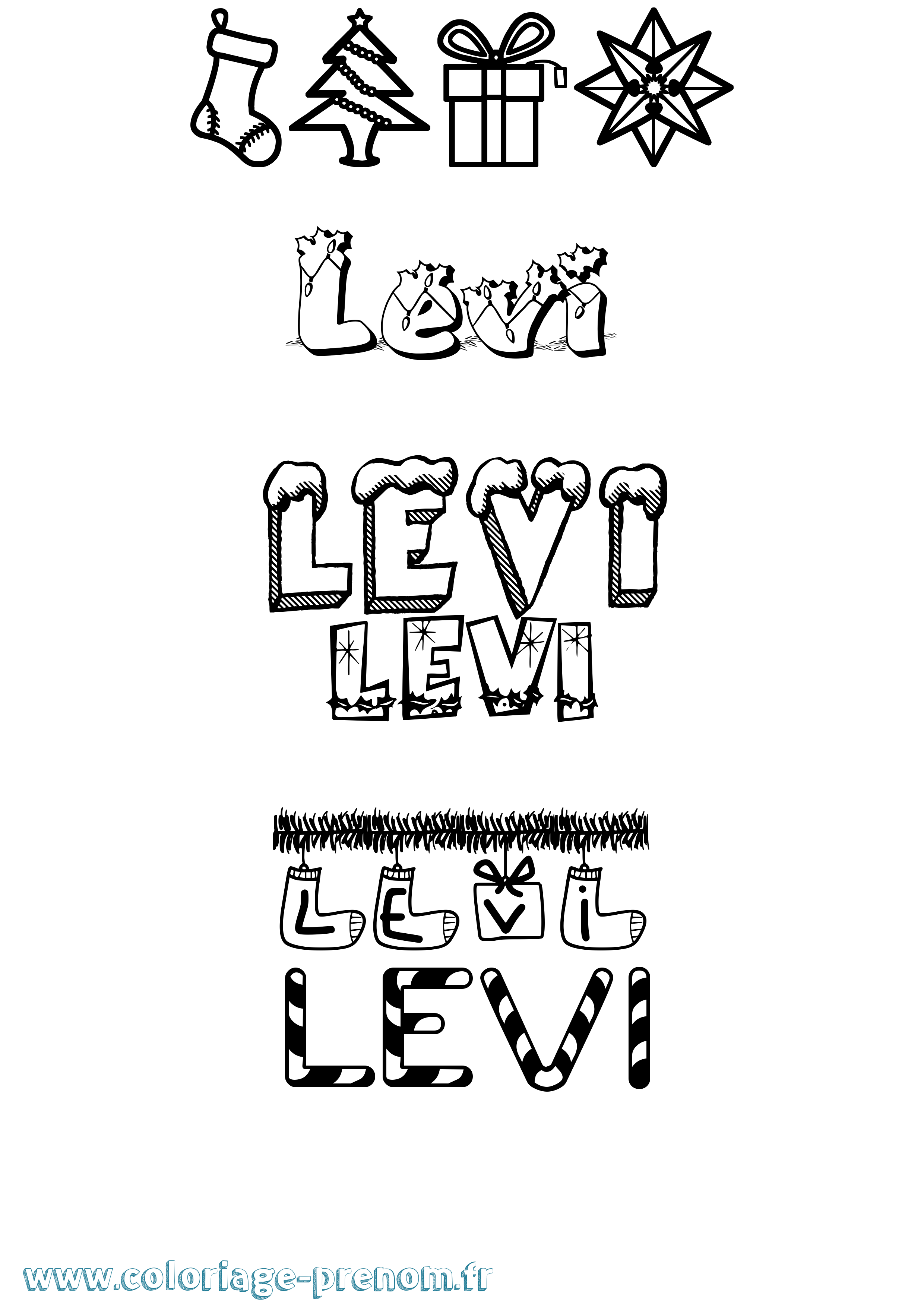 Coloriage prénom Levi