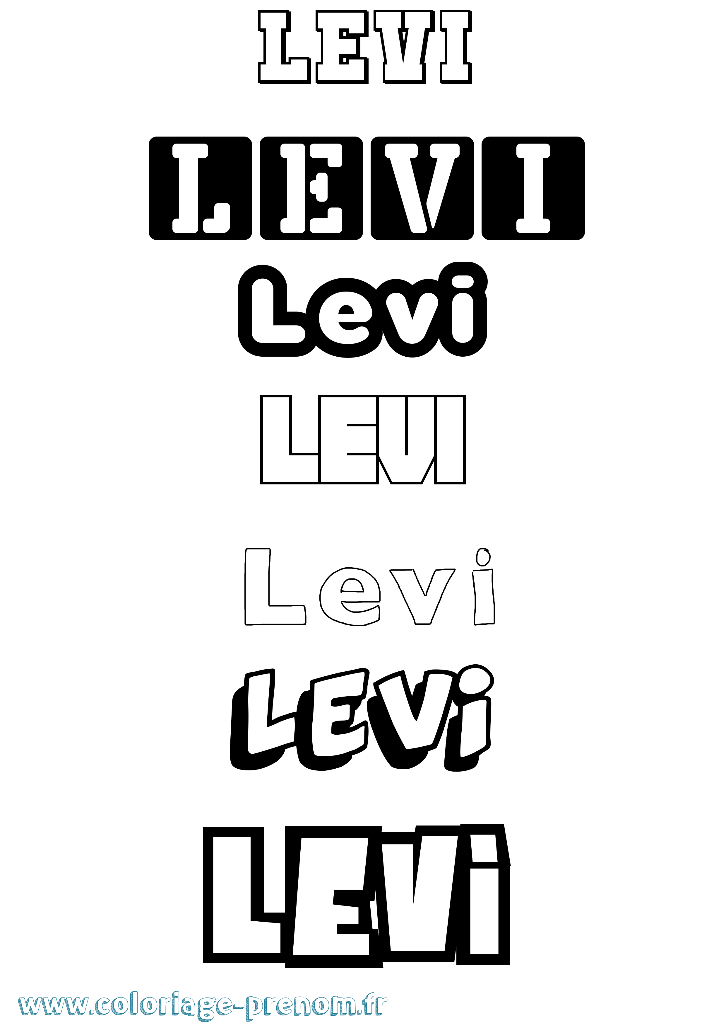 Coloriage prénom Levi