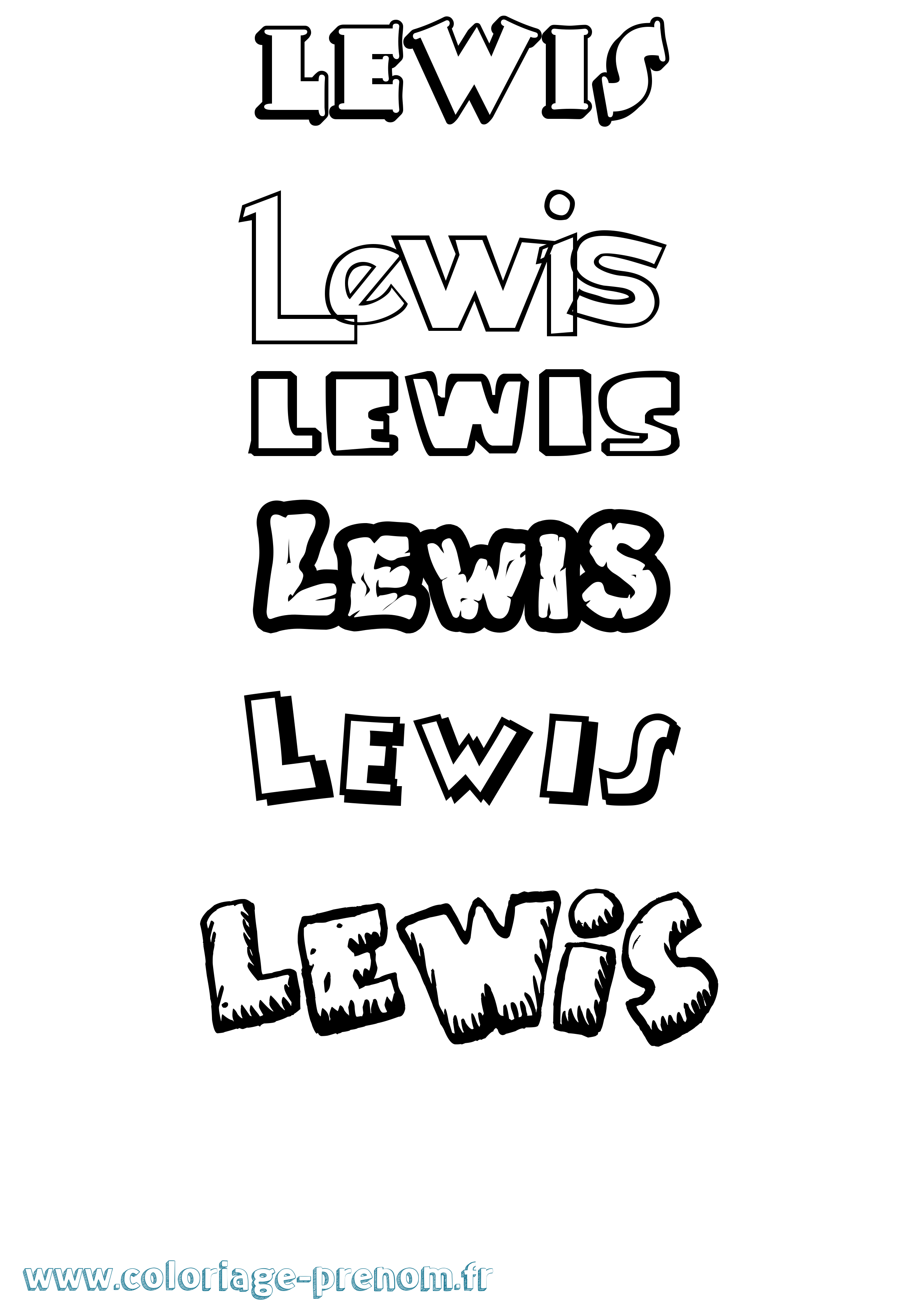 Coloriage Lewis Dessin Animé Coloriage prénom Lewis Dessin Animé