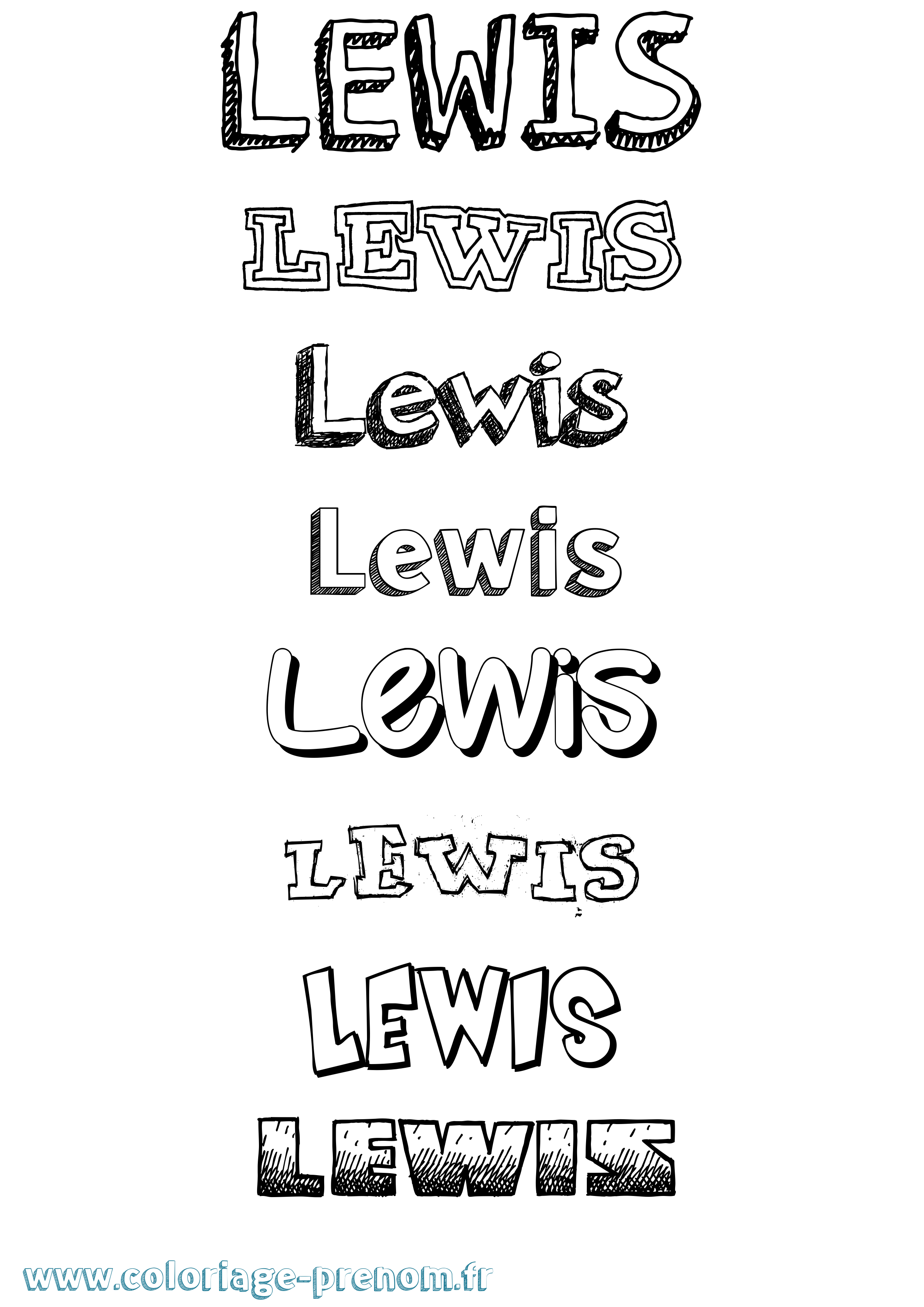 Coloriage Lewis Dessiné Coloriage prénom Lewis Dessiné