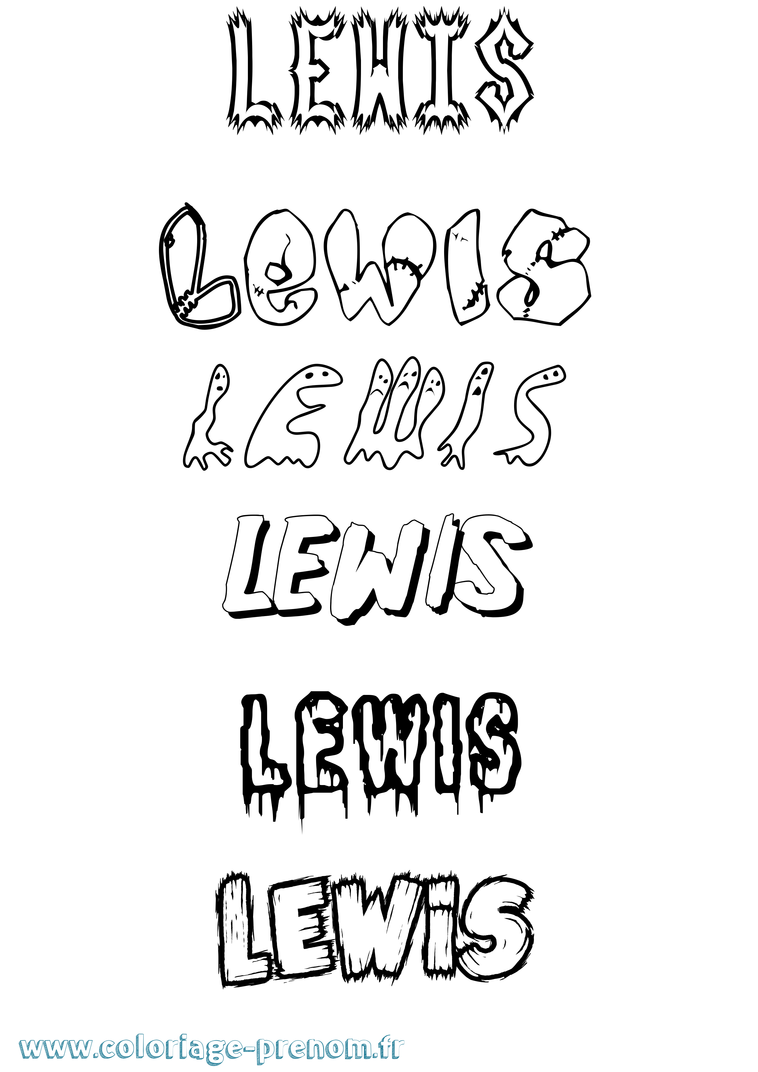 Coloriage Lewis Frisson Coloriage prénom Lewis Frisson