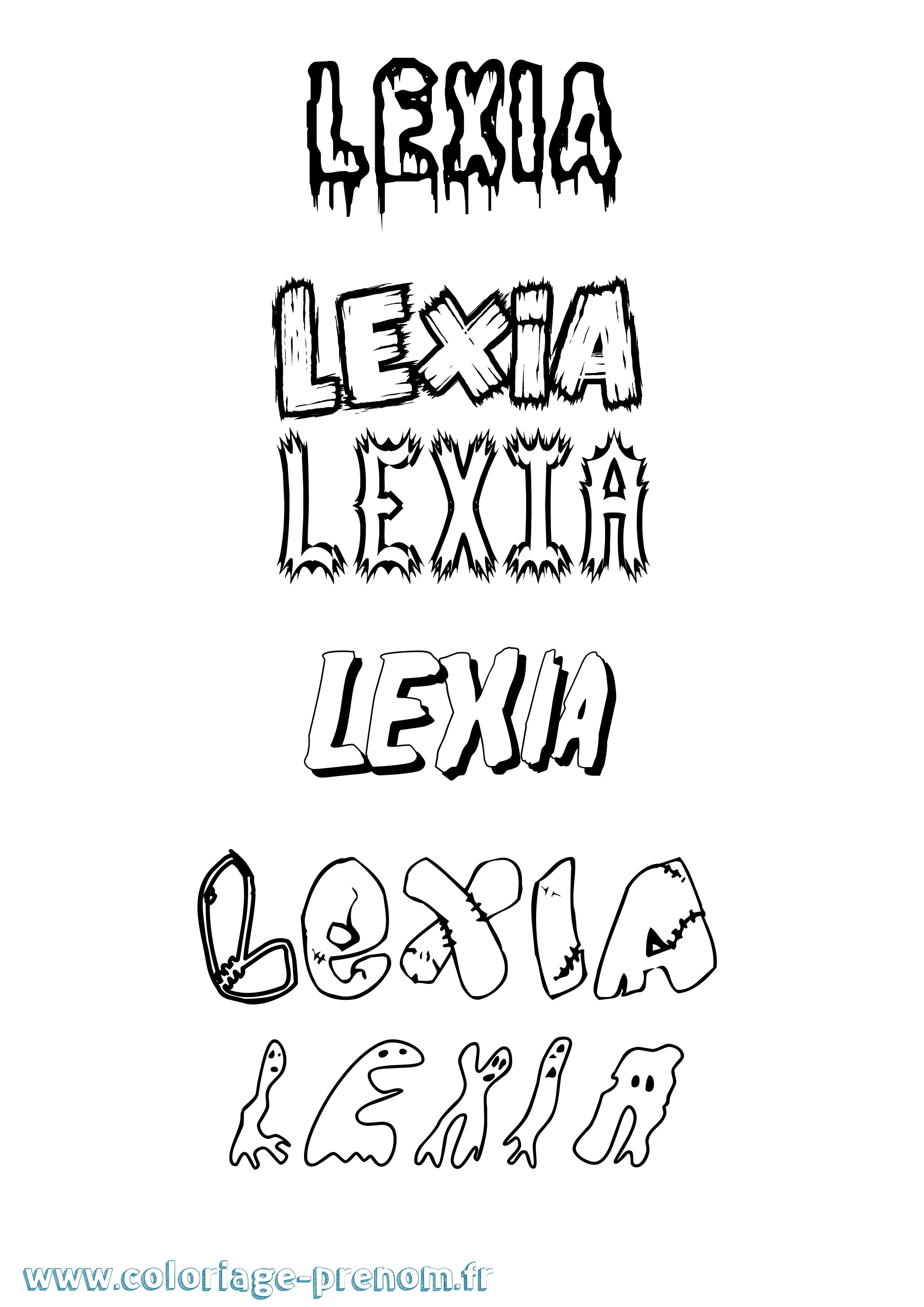 Coloriage prénom Lexia Frisson