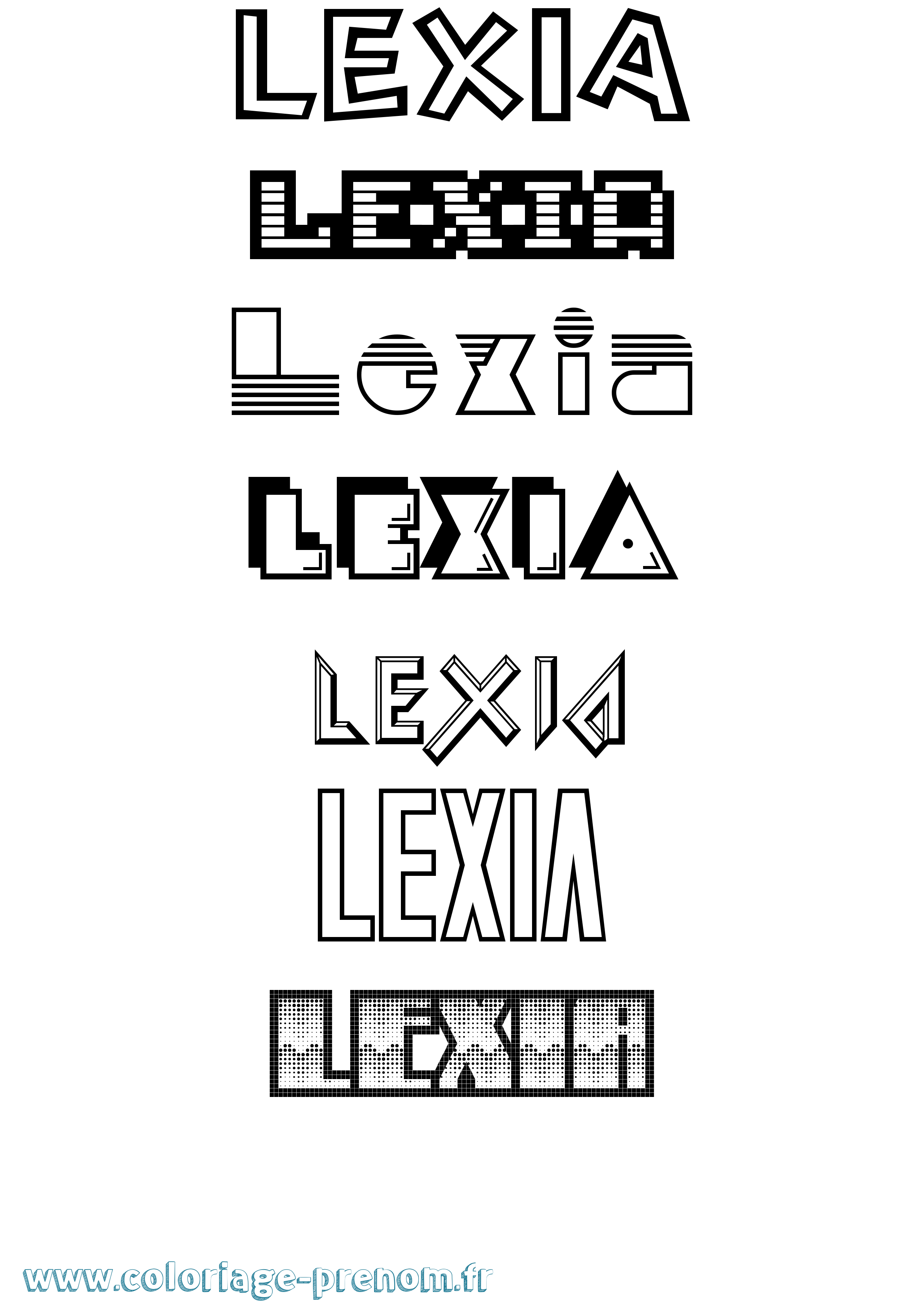 Coloriage prénom Lexia Jeux Vidéos